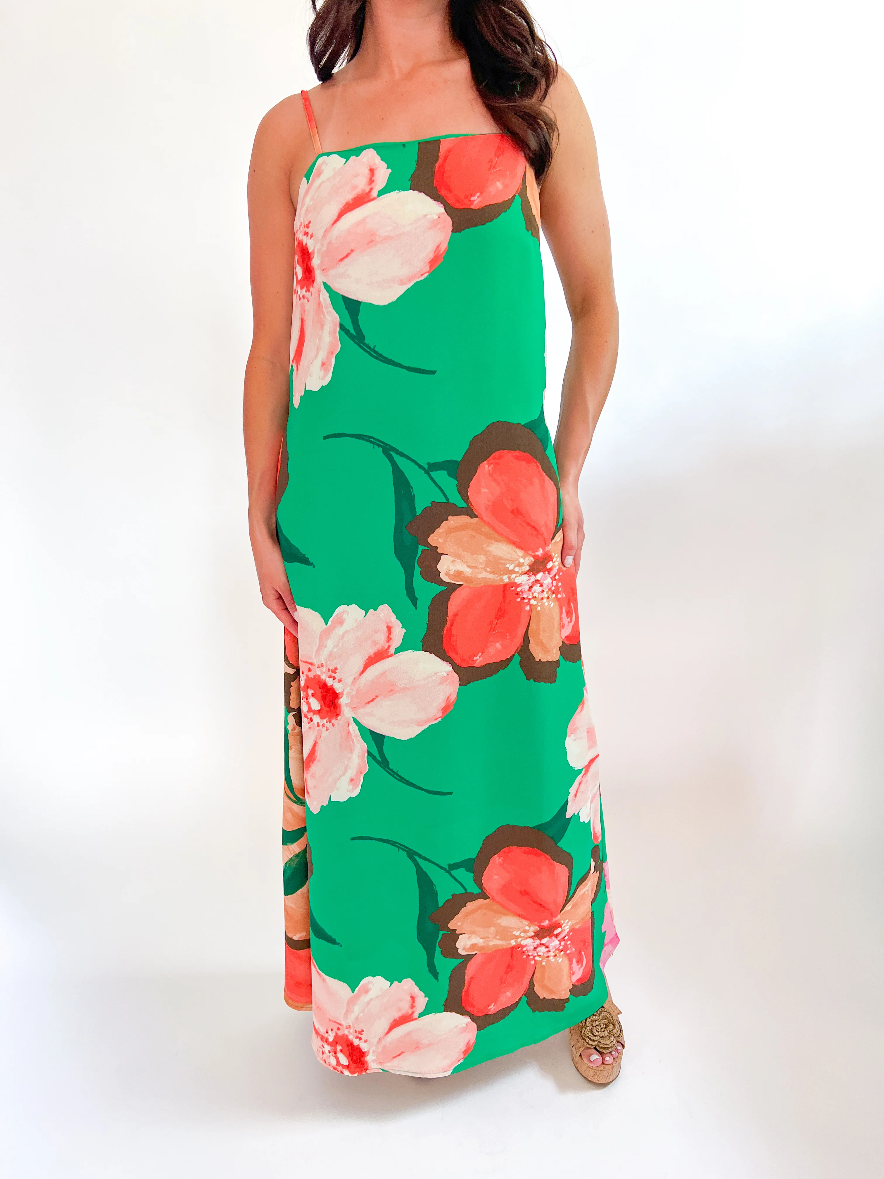 Green Floral Maxi Dress