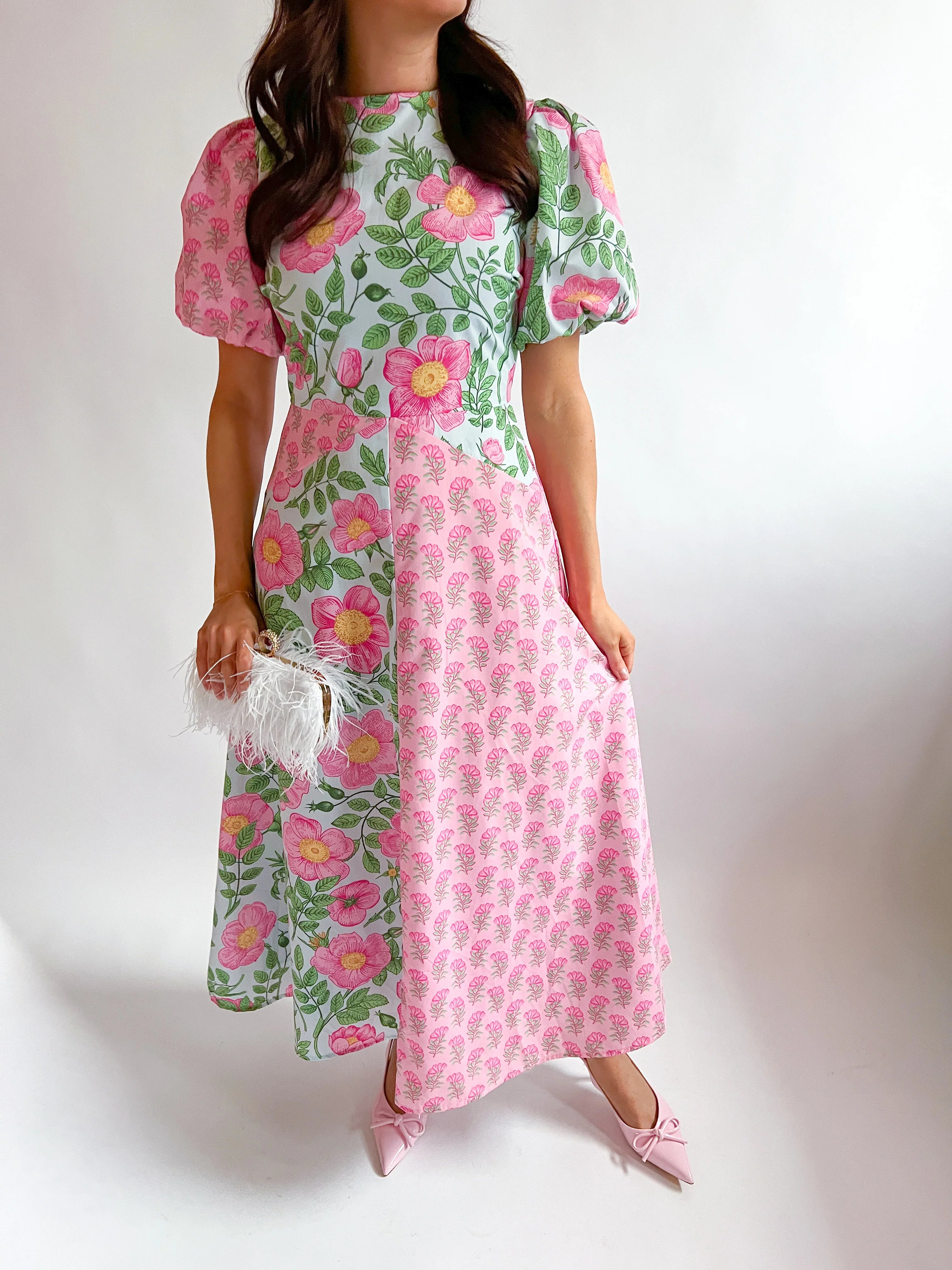 Charlene Floral Pattern Midi Dress