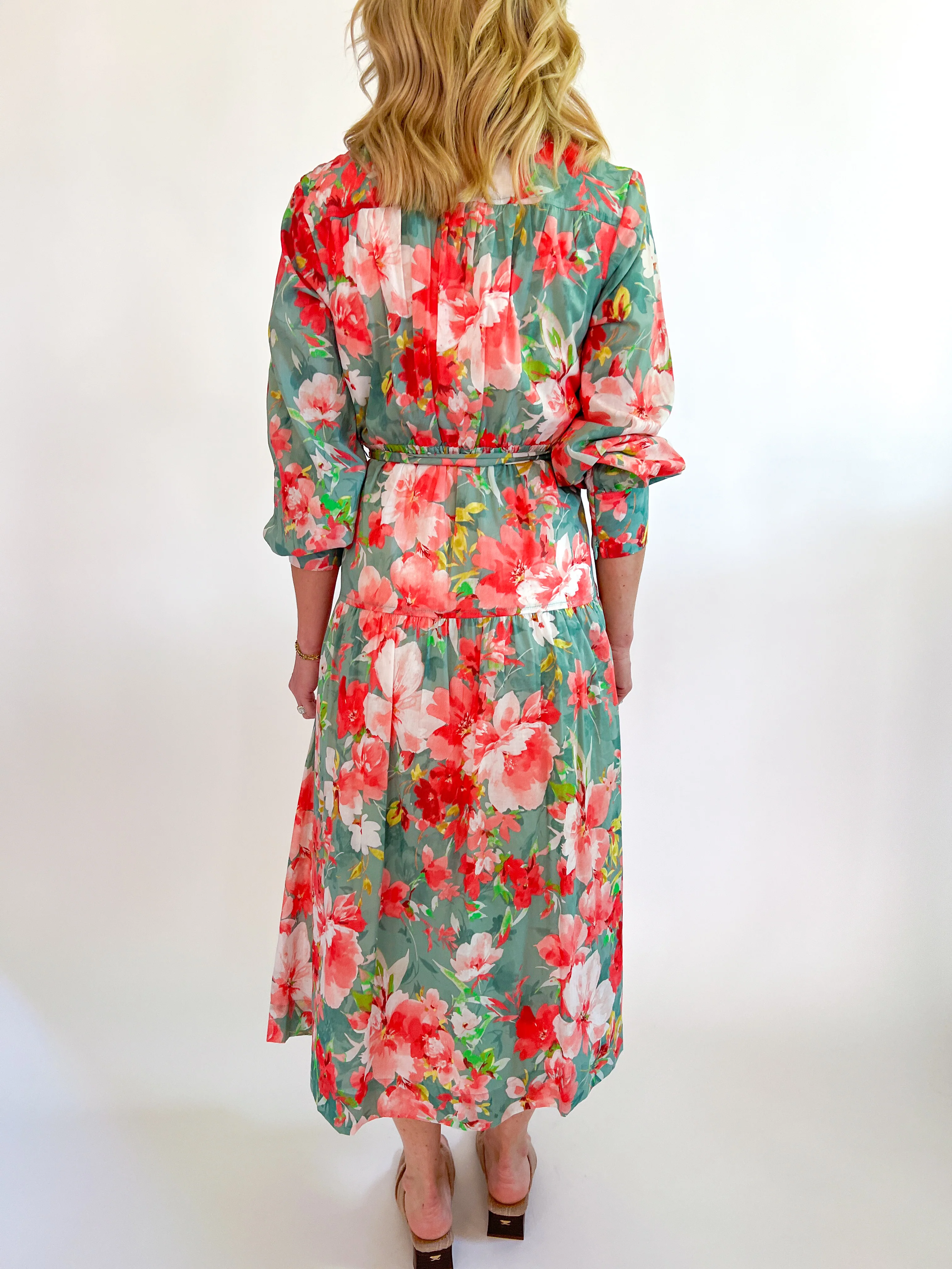 Button Up Tie Waist Maxi - Image 3