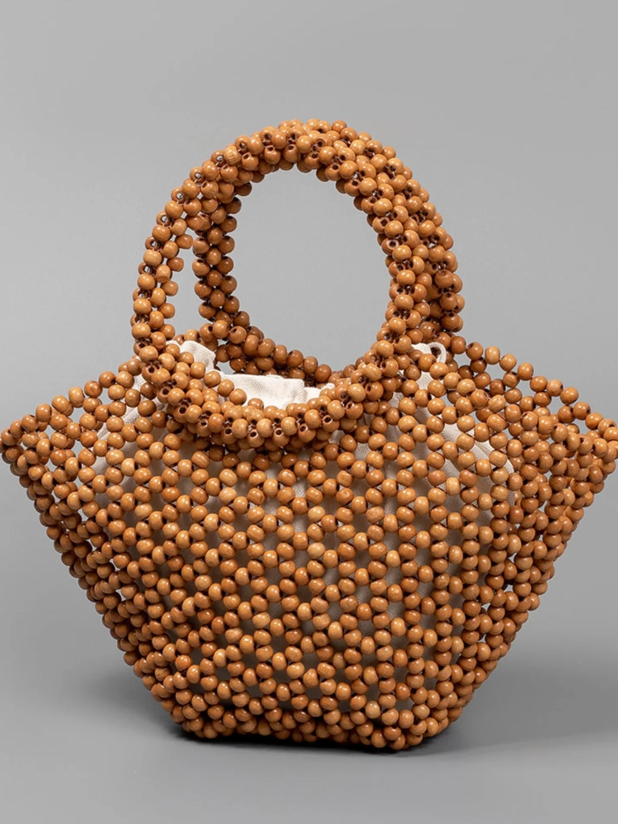 Tan Beaded Bag