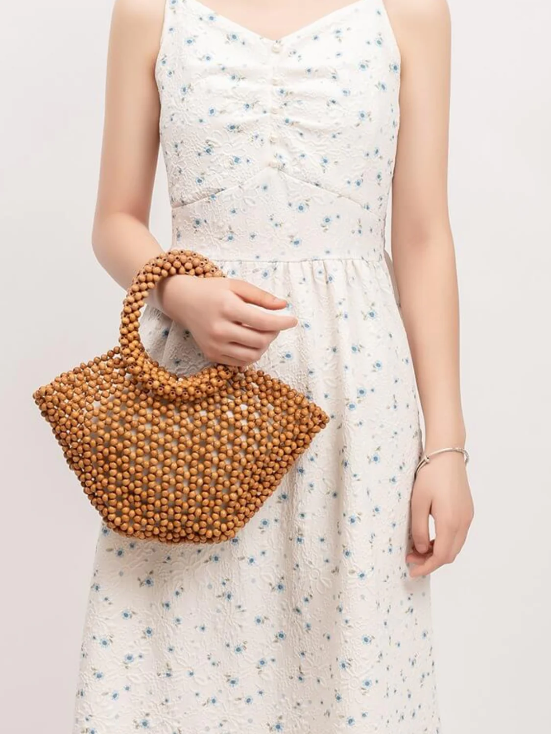 Tan Beaded Bag - Image 2