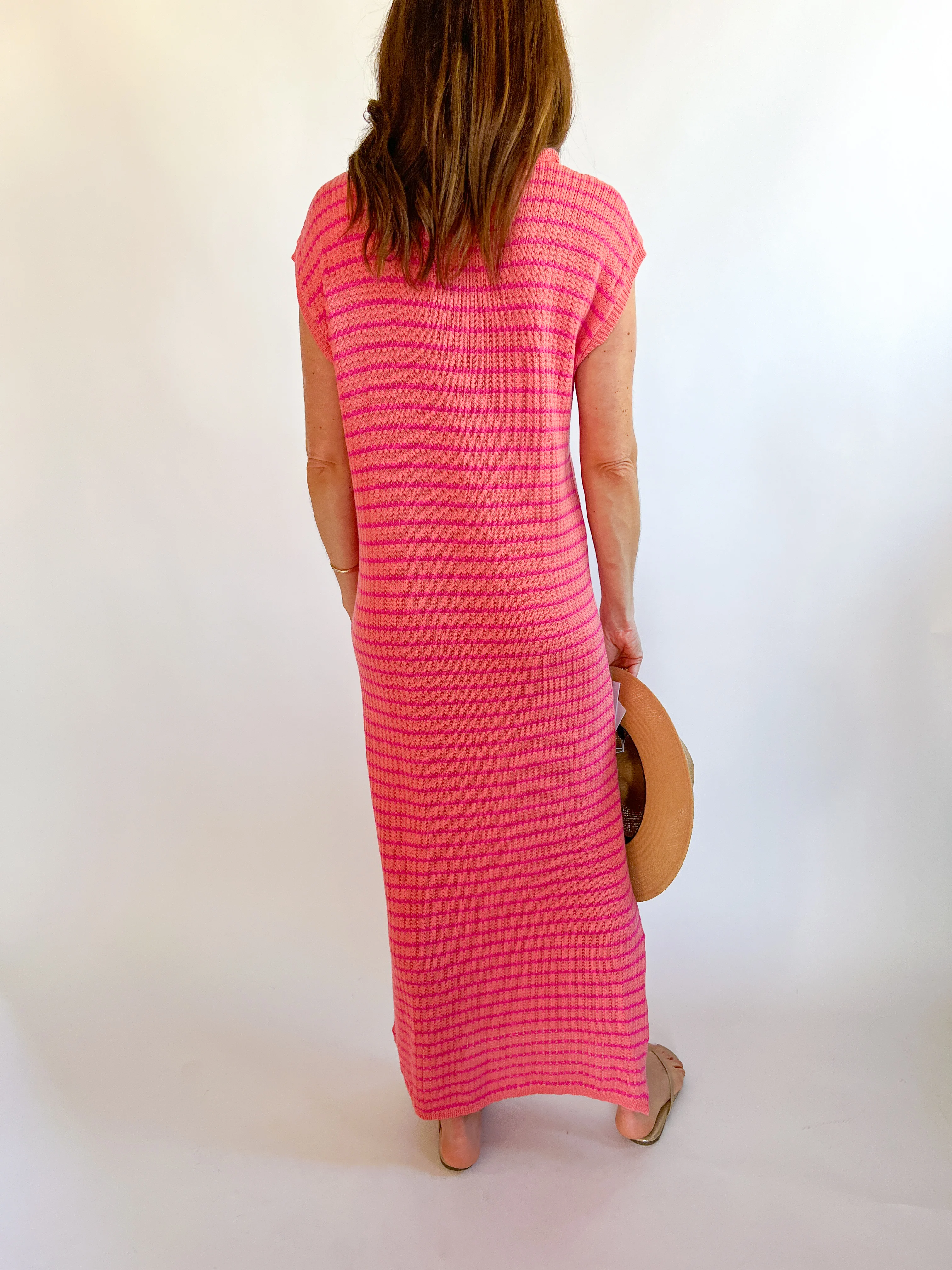 Collared Stripe Sweater Midi Dress - Image 2