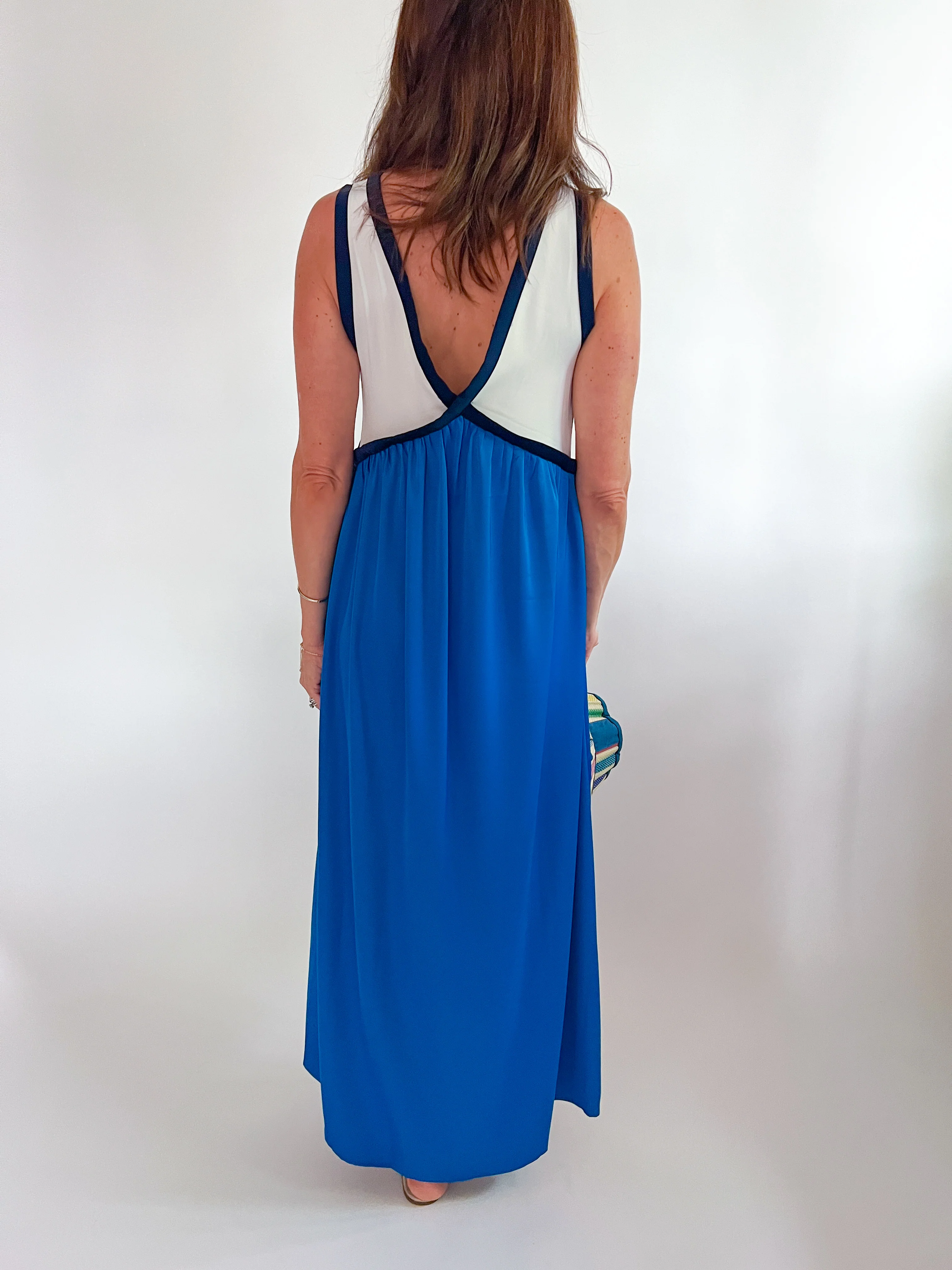 Contrast Piping Empire Waist Dress - Image 2