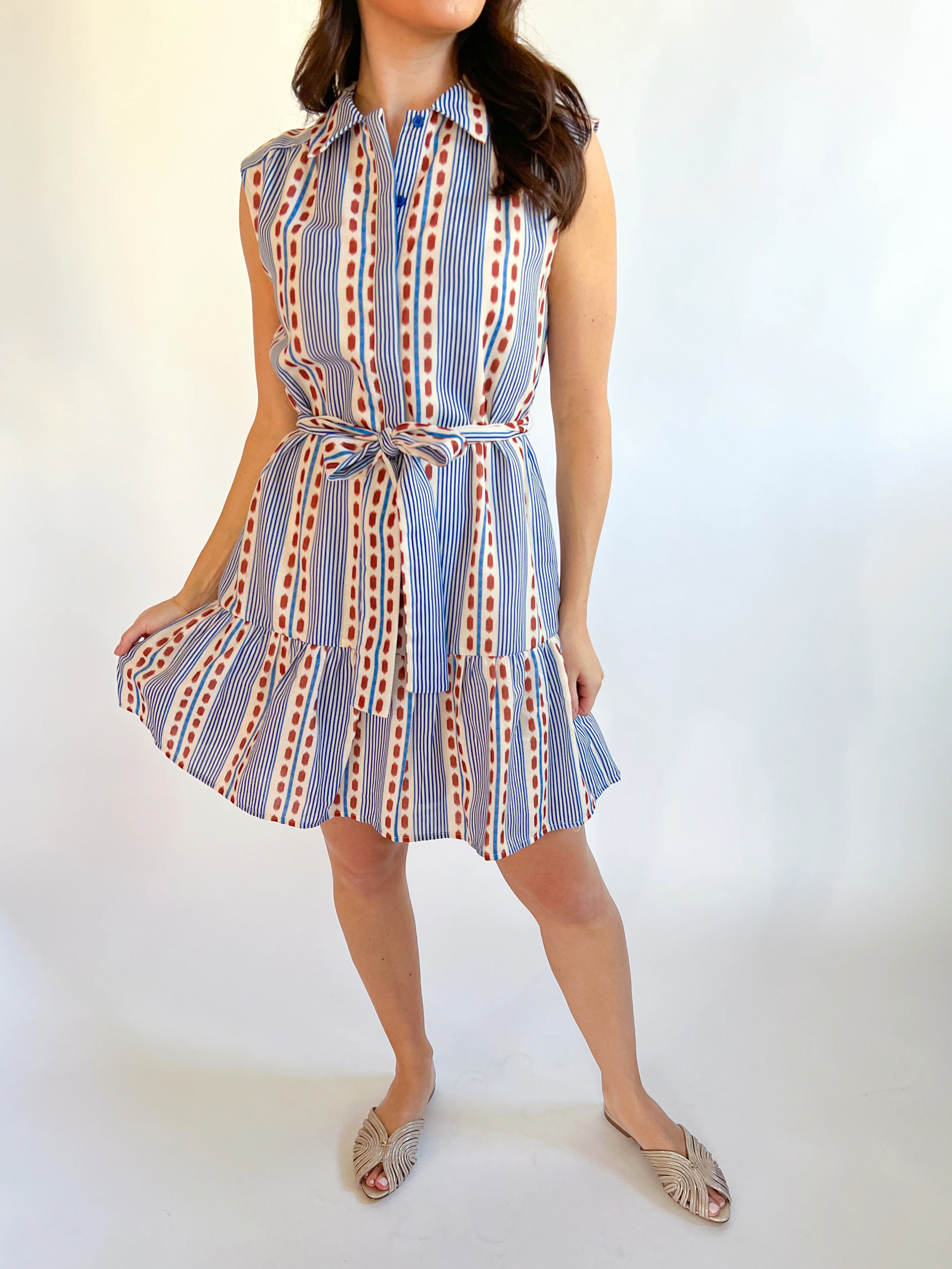 Contrast Stripe Shirtdress - Image 3