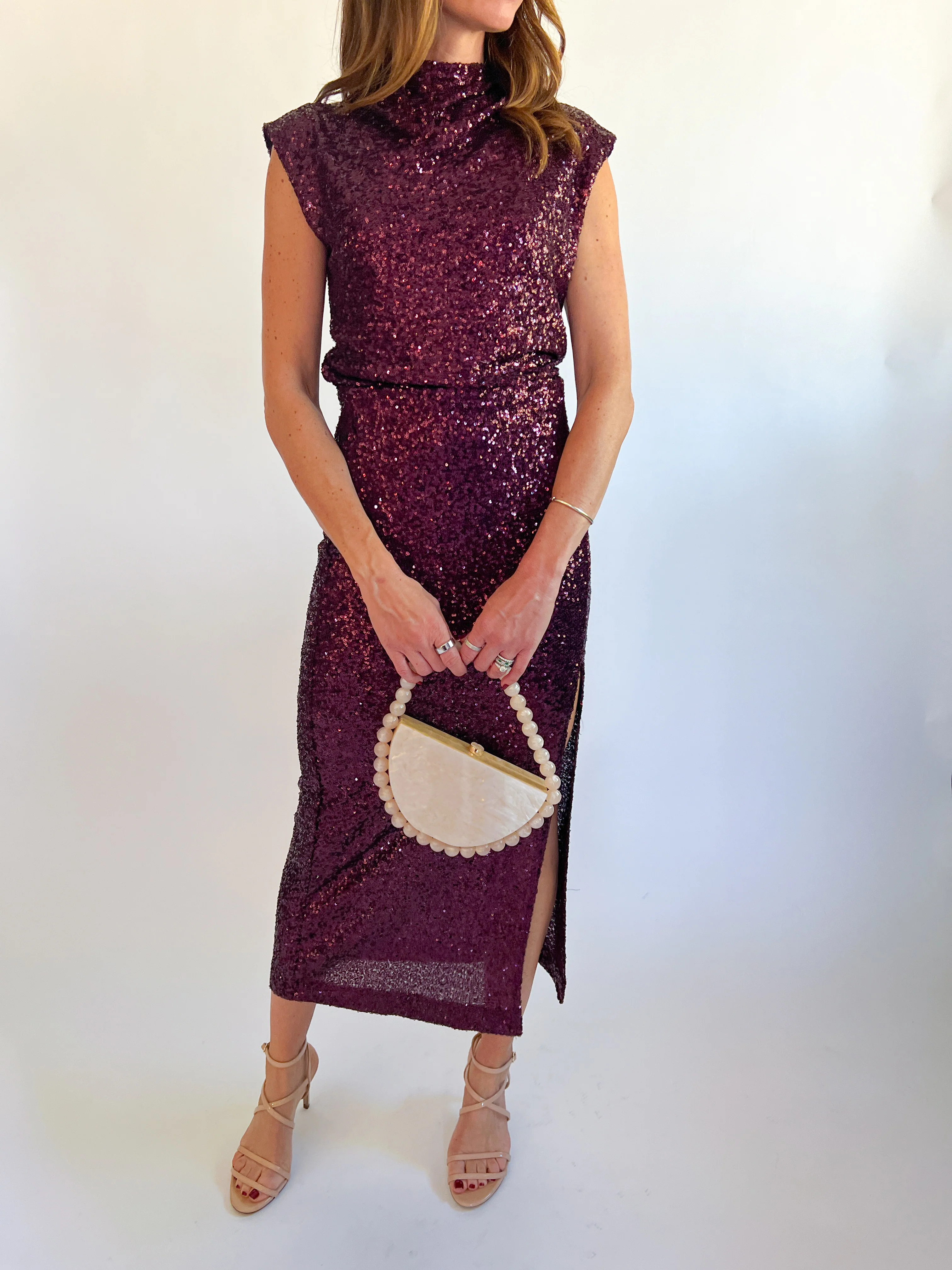 Eggplant Cora Sequin Skirt - Image 3
