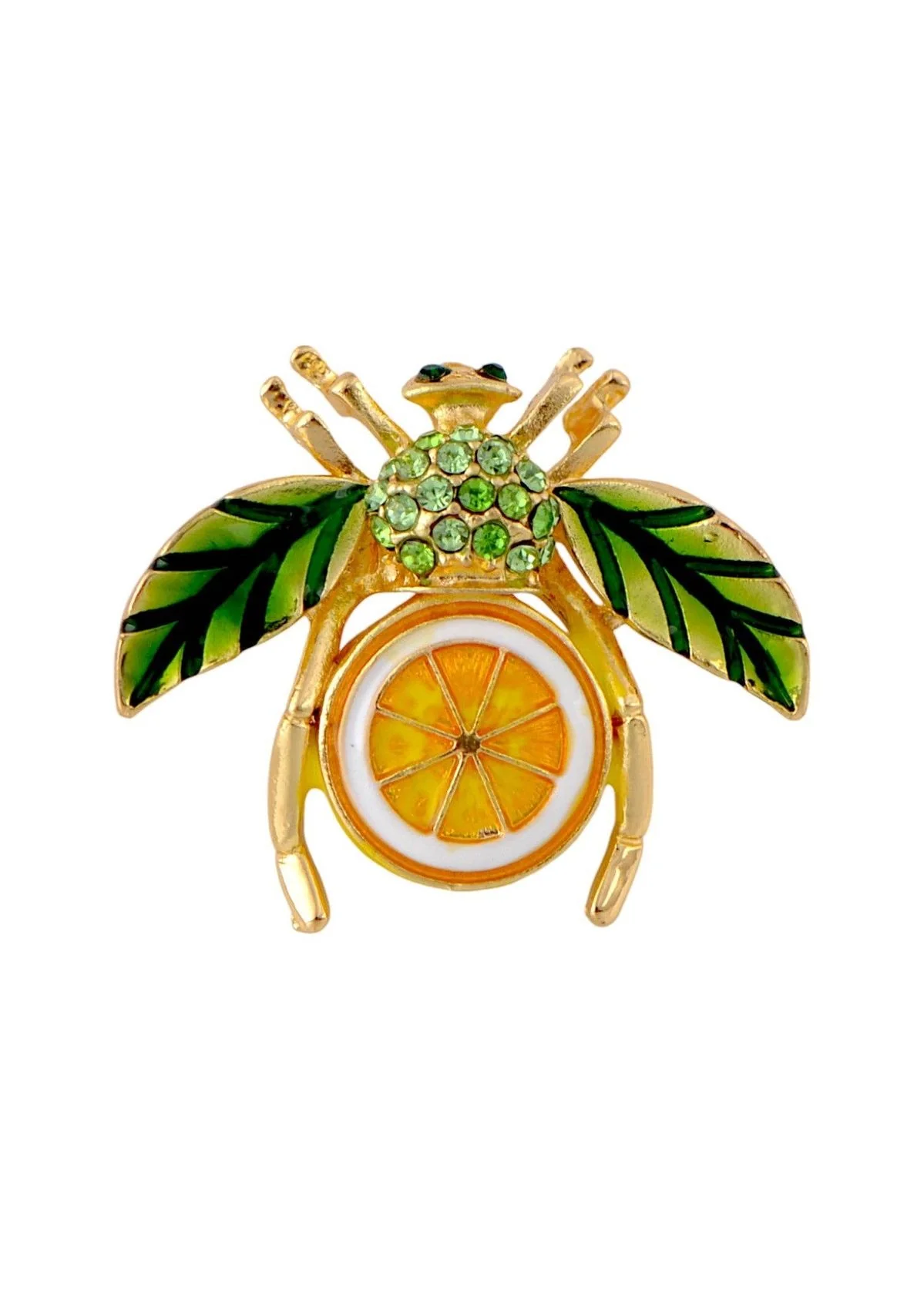 Crystal Fruit and Bee Brooch Pin - Image 2