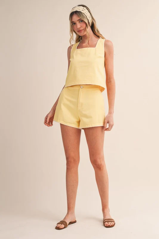 Denim Crop Top & Shorts Set - Image 5