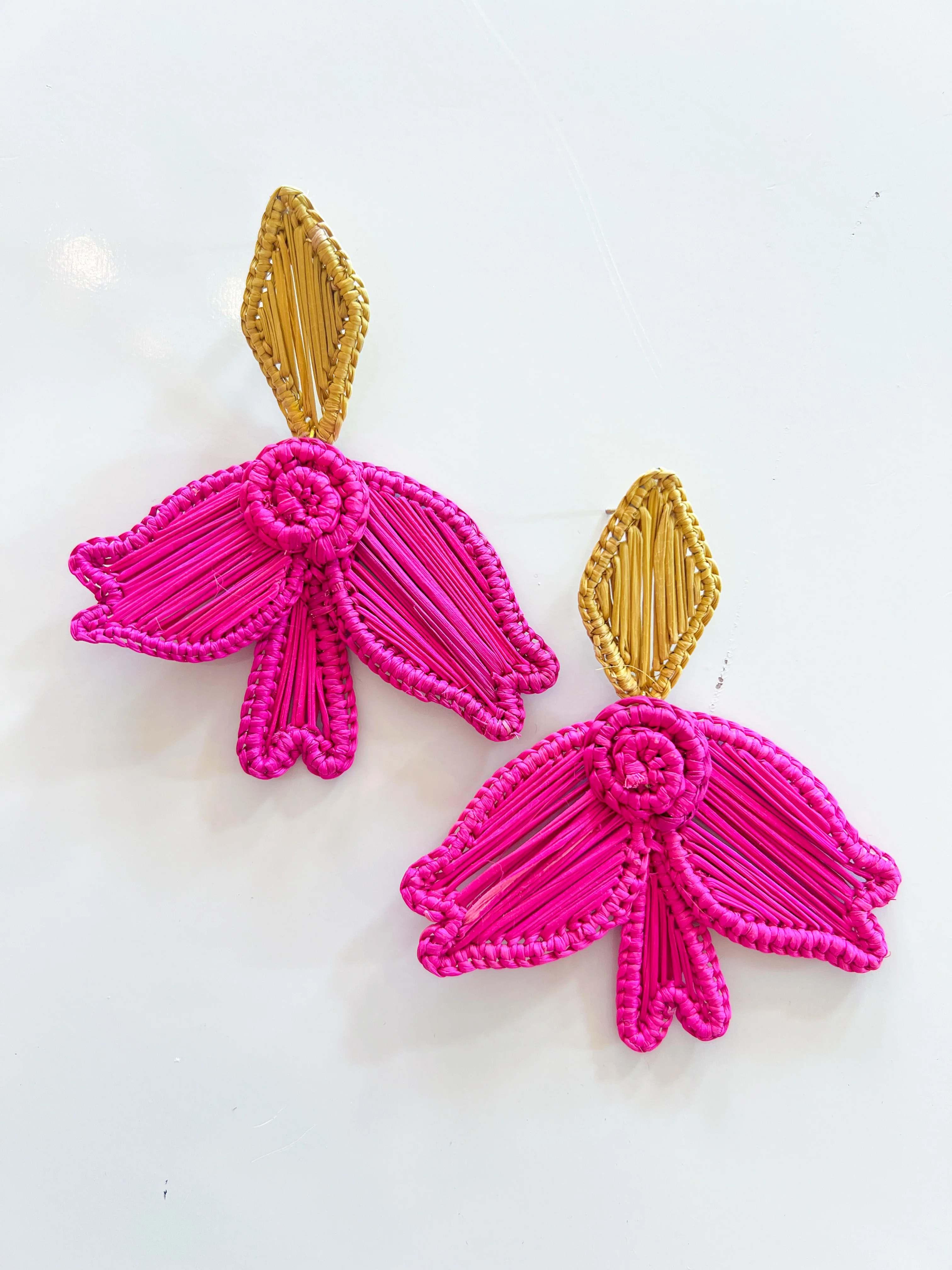 Drop Floral Woven Earrings
