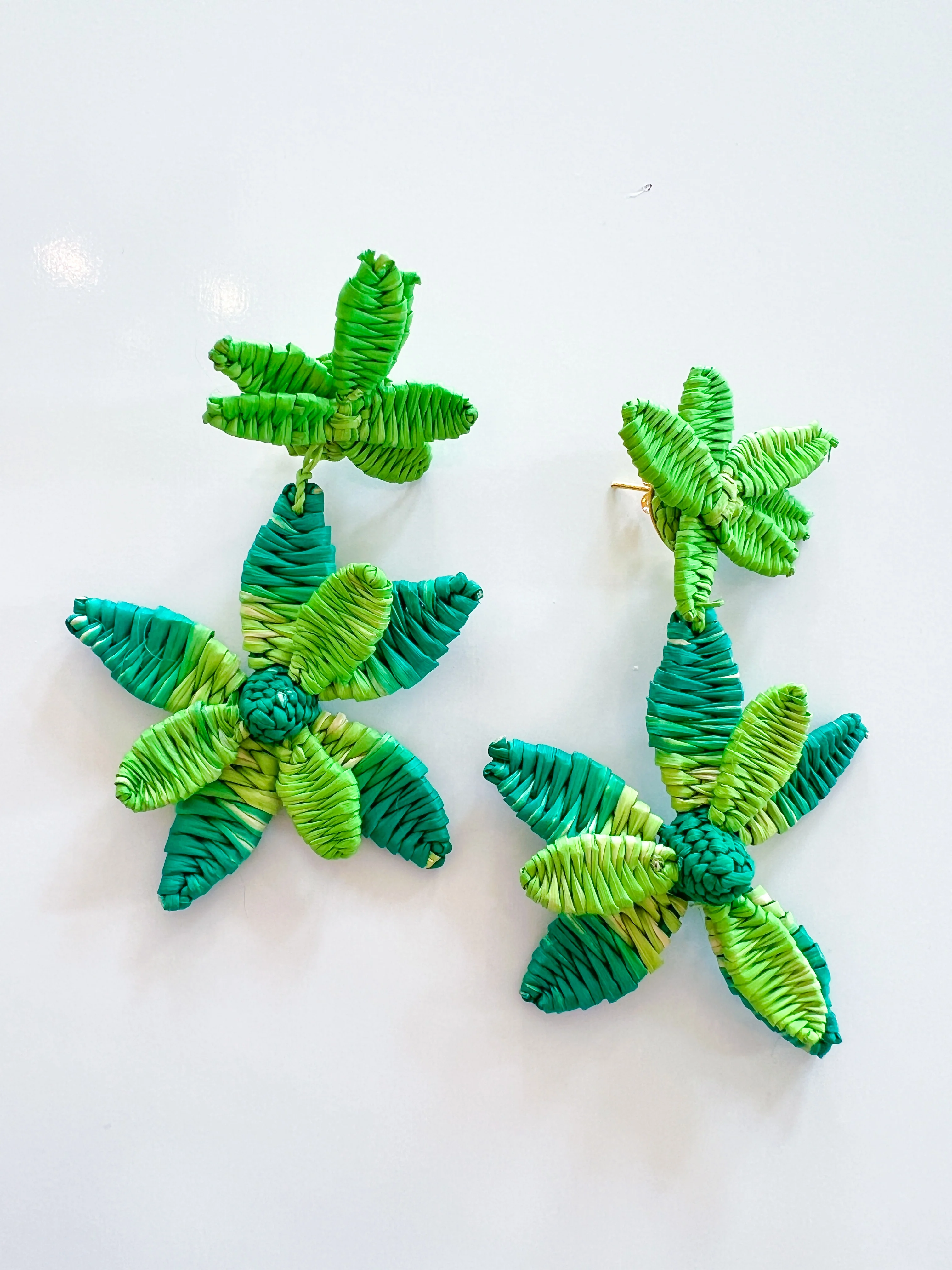 Drop Floral Woven Earrings - Image 2
