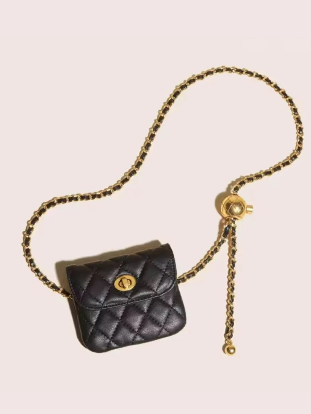 Elegant Leather Chain Belt Bag