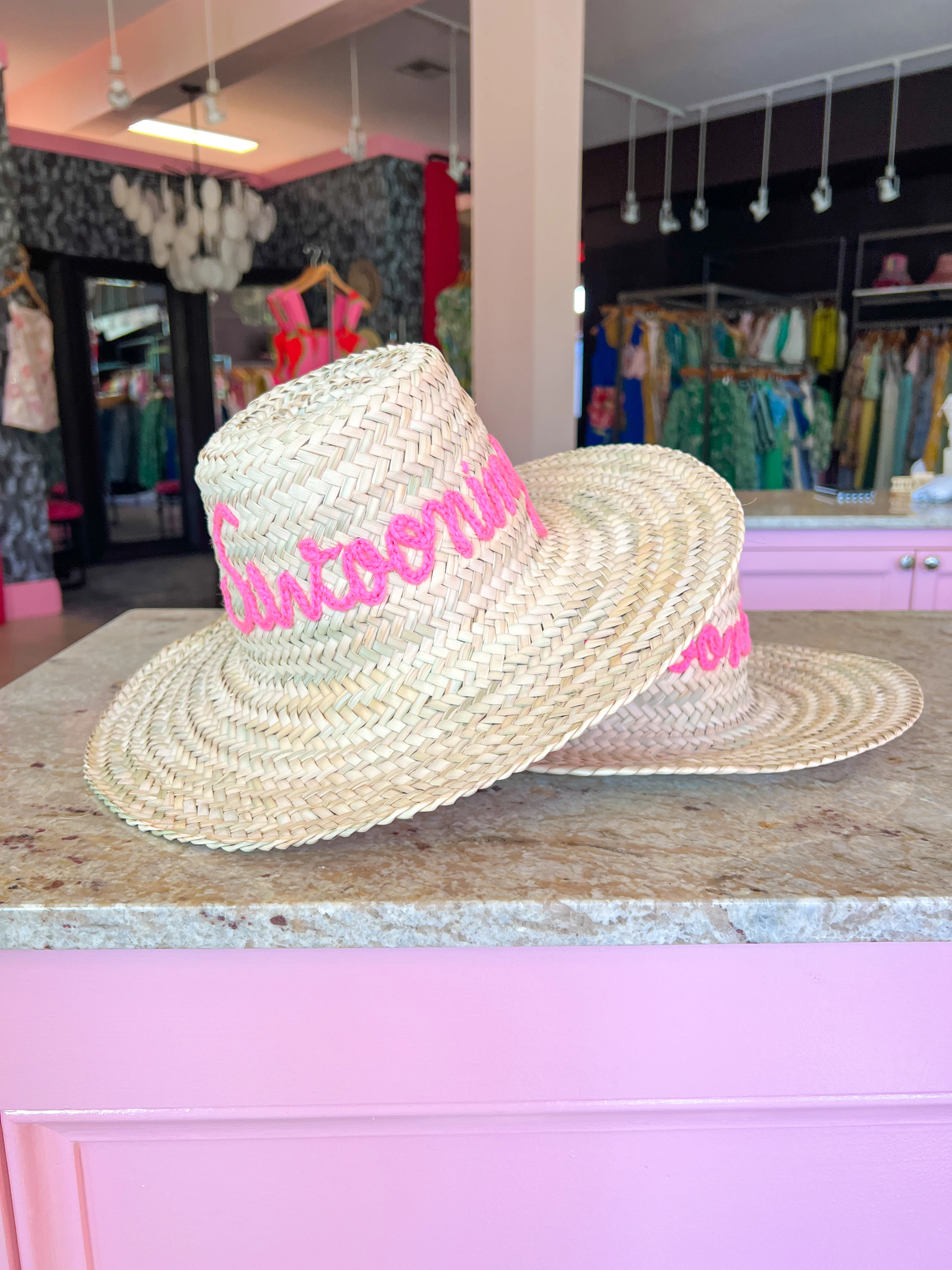 Embroidered Straw Hat