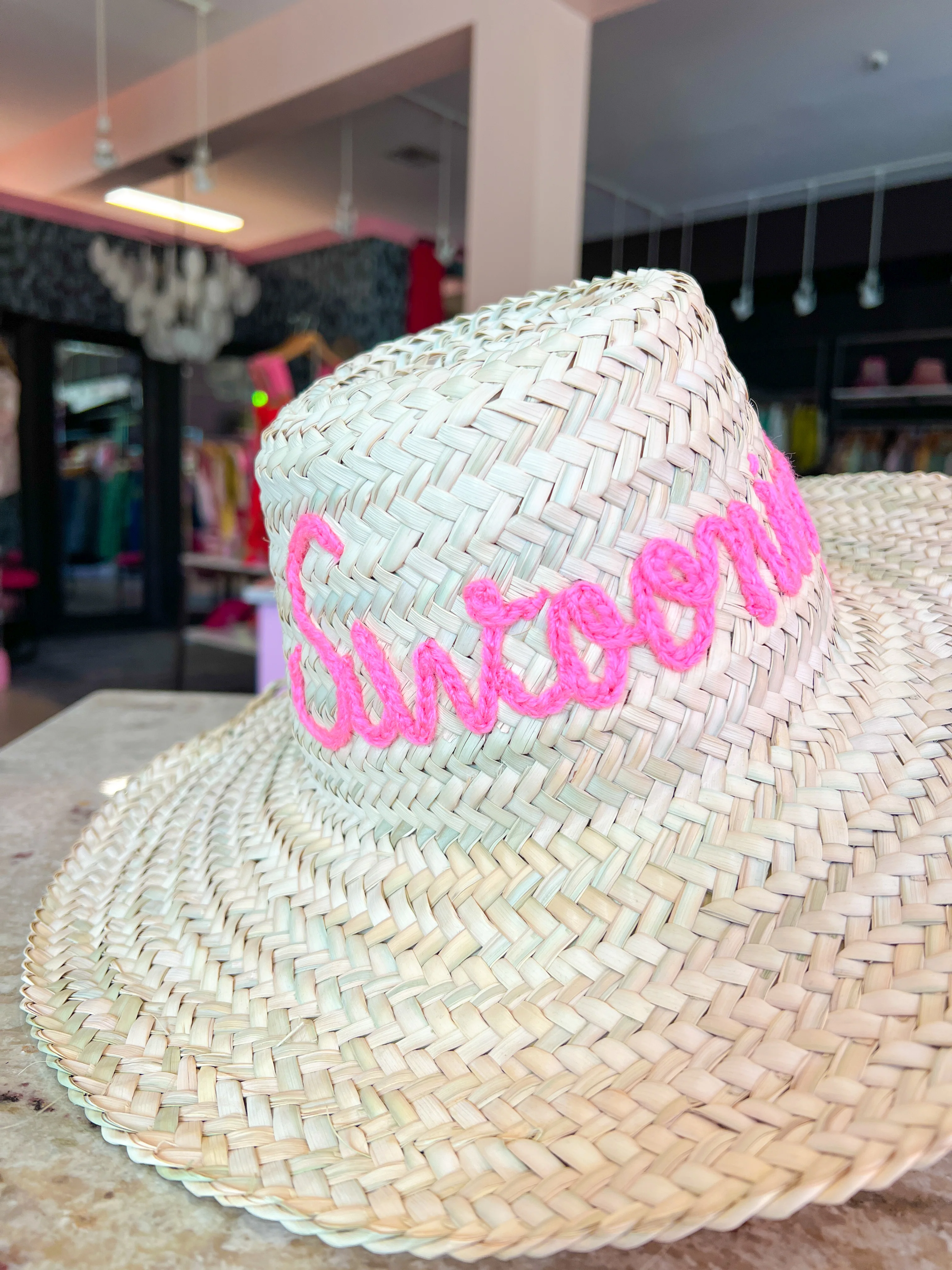 Embroidered Straw Hat - Image 2