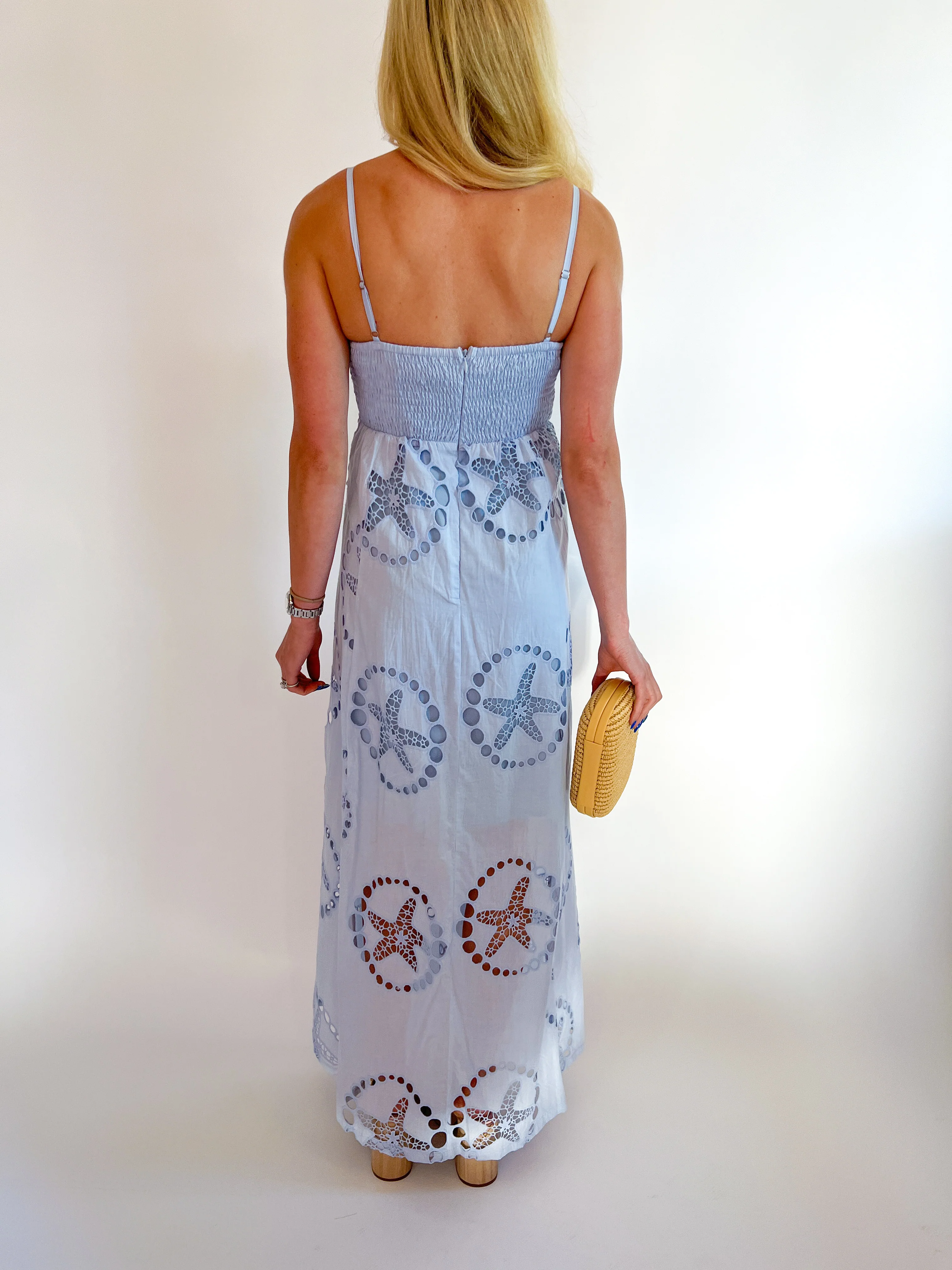 Embroidery Maxi Dress with Lace Trim - Image 3