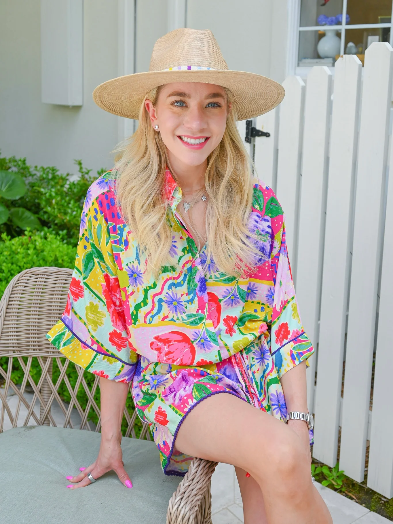 Floral Summer Set with Pom-Pom Trim - Image 2