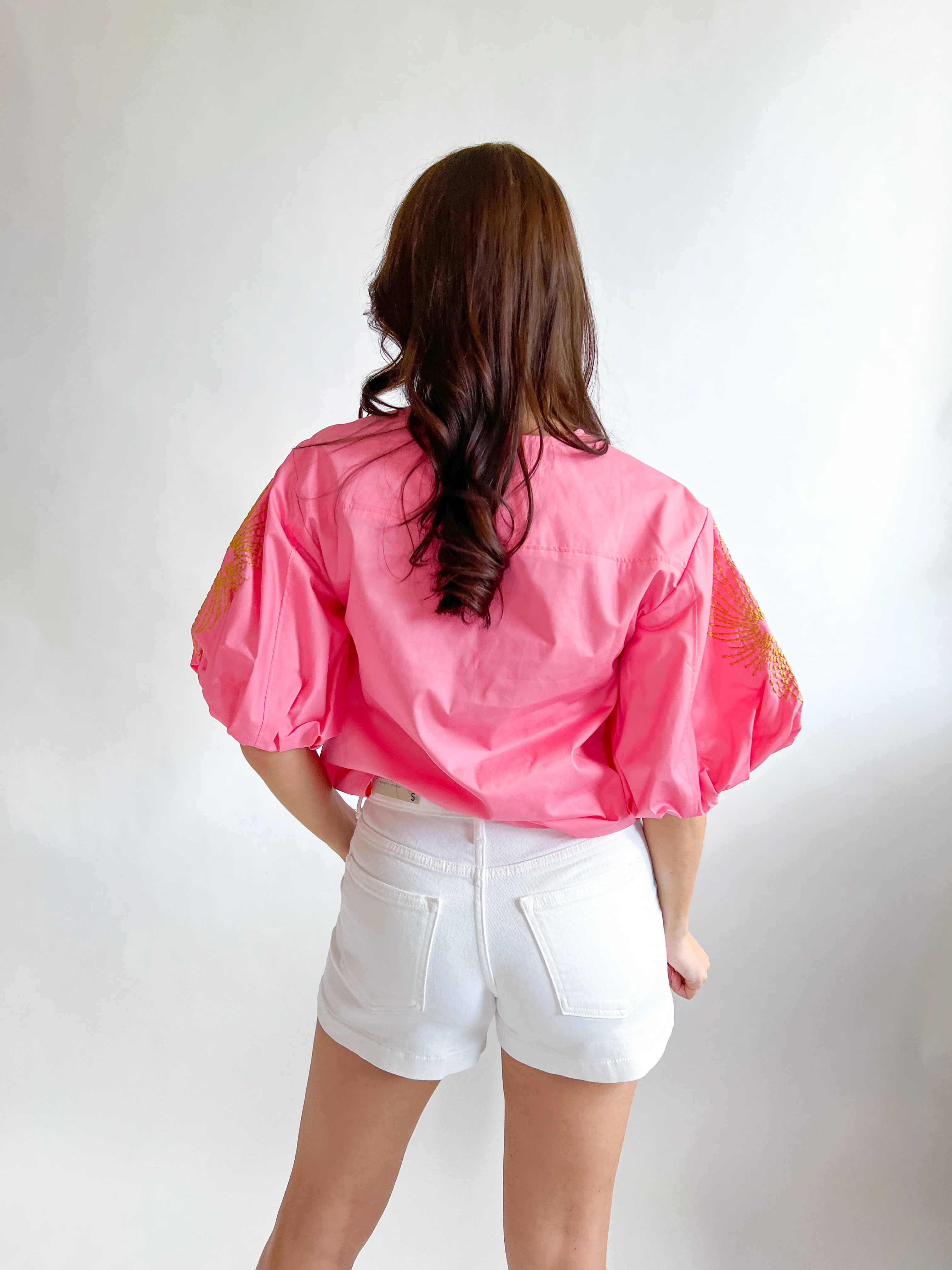 Floral Embroidered Puff Sleeve Top - Image 3