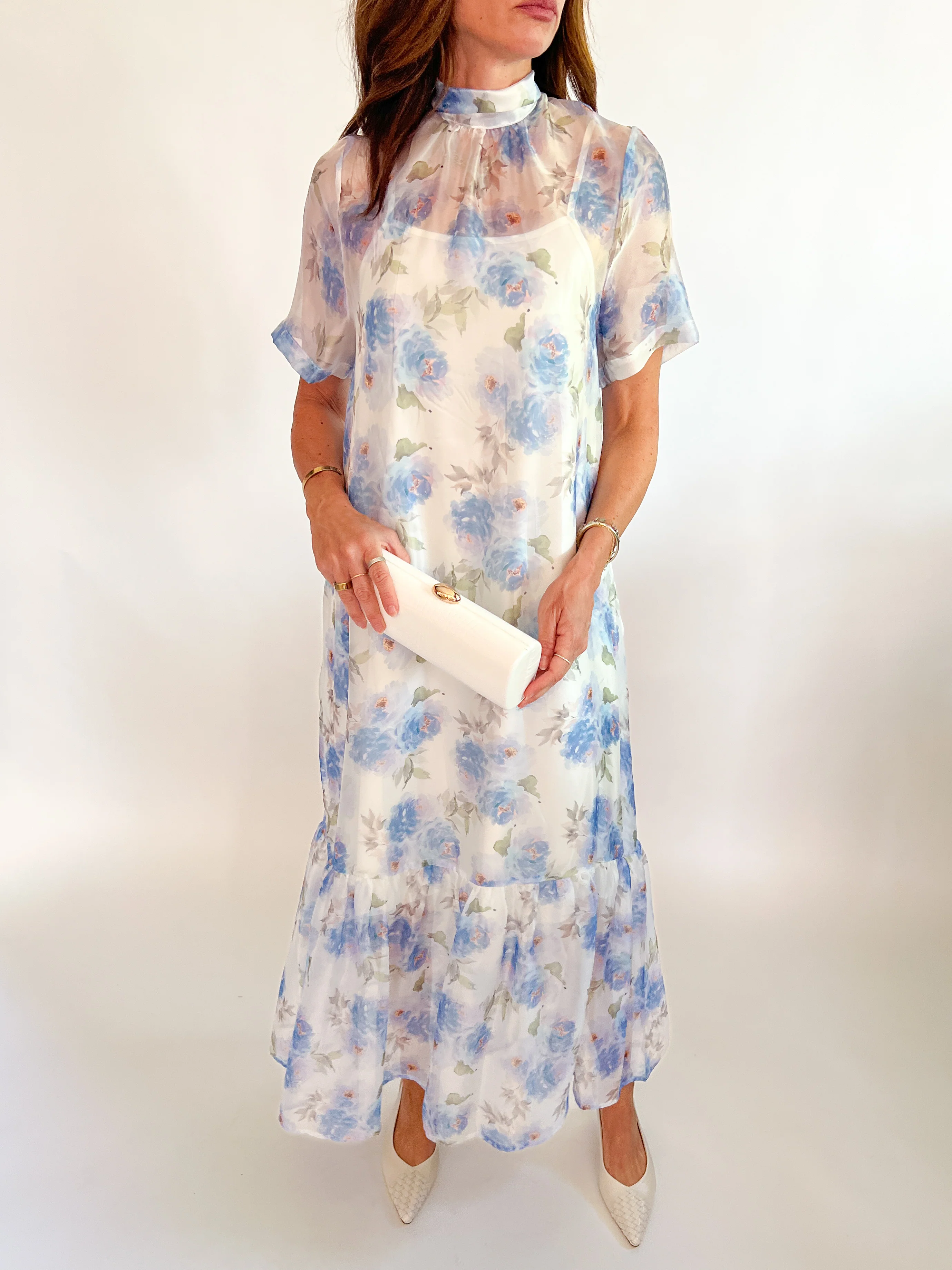 Floral Mesh Midi Dress