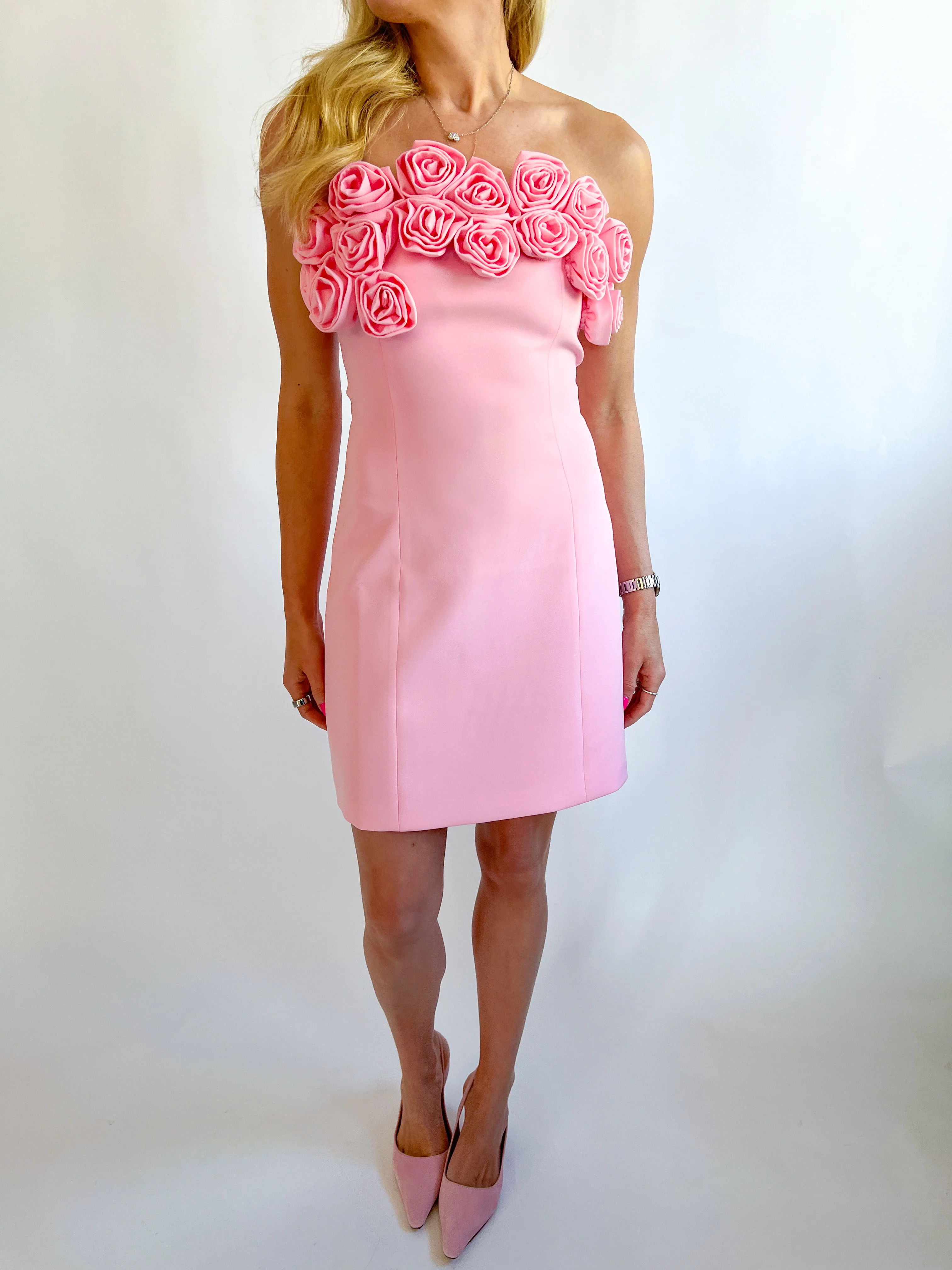 Floral Pink Tube Dress - Image 2