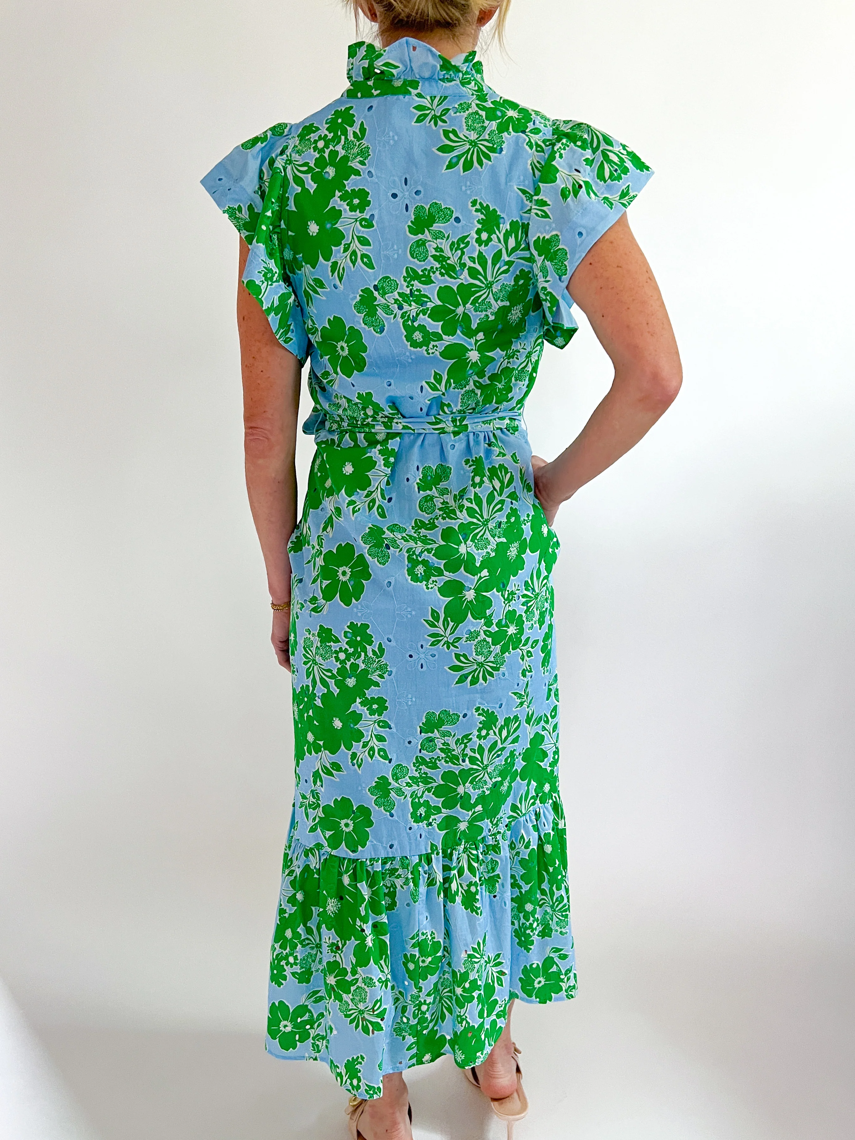 Floral Ruffle Sleeve Maxi Dress - Image 3