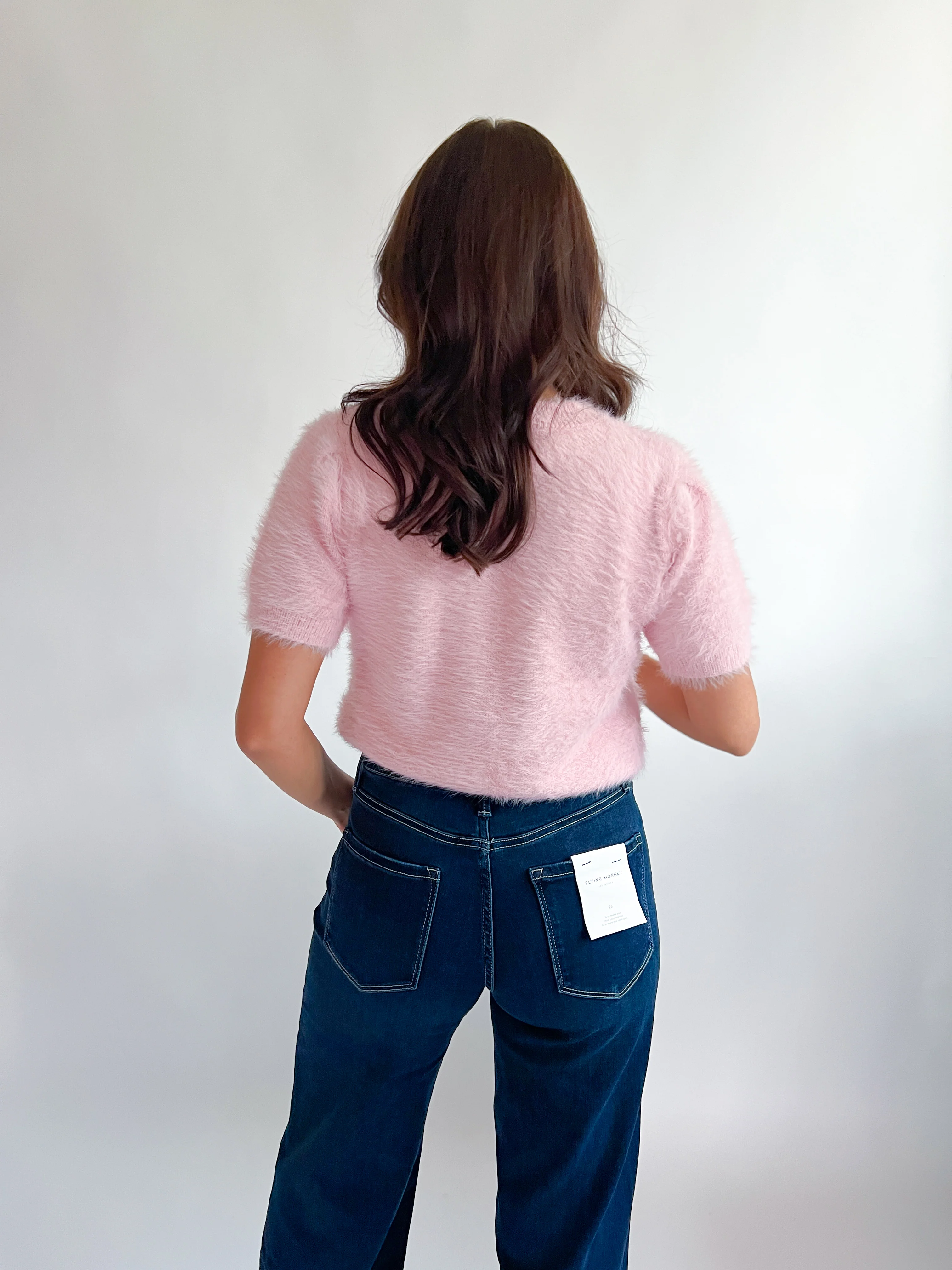 Peyton Fuzzy Short Sleeve Cardigan - Image 3