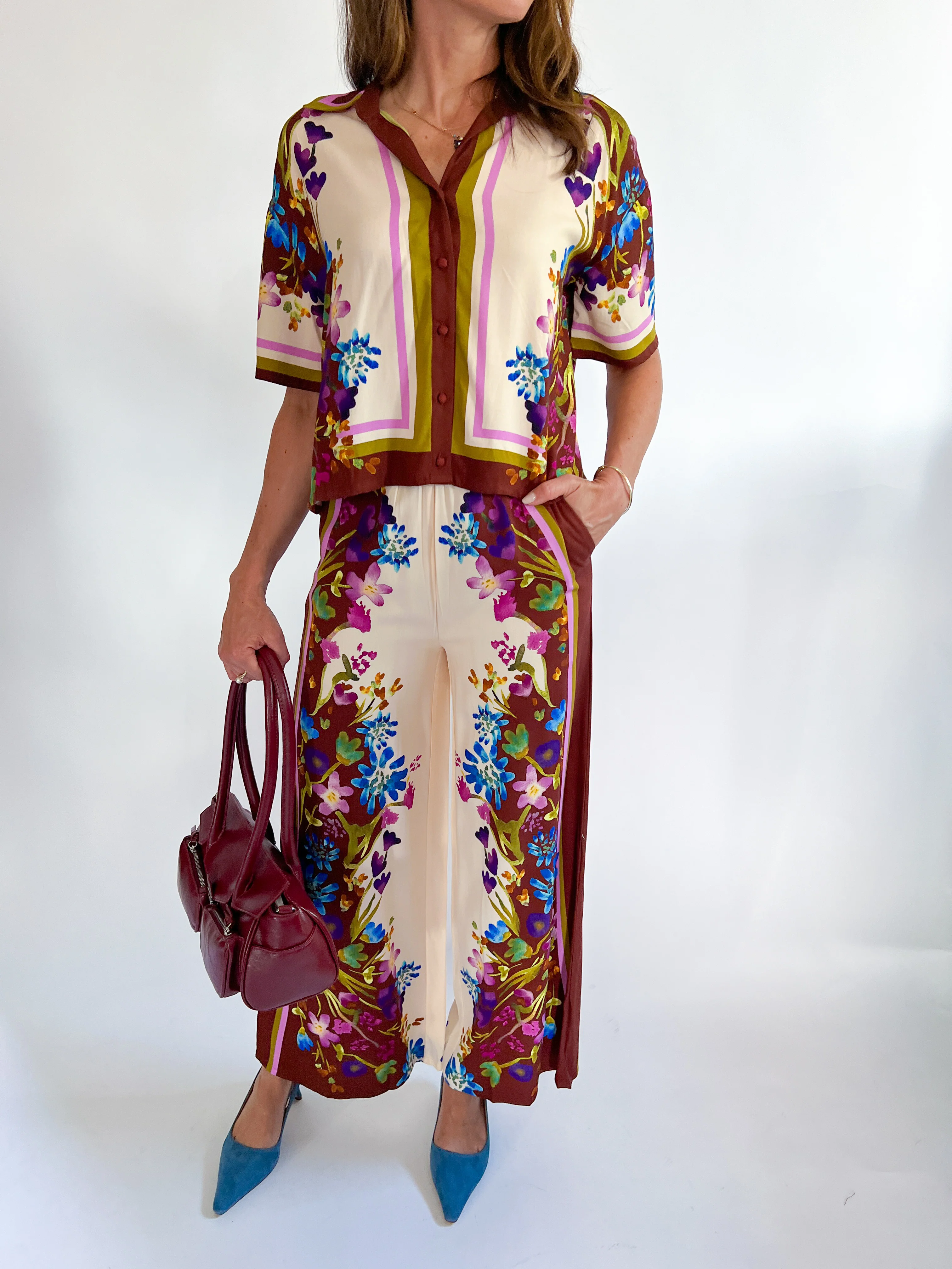 Ivory Floral Geri Pant