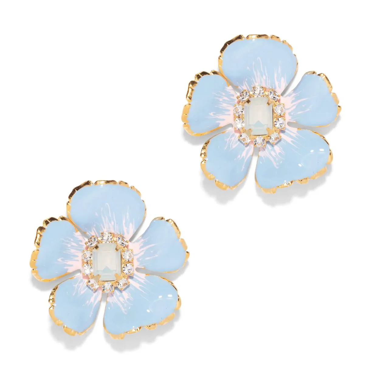 Handpainted Small Flower Earrings - Image 2