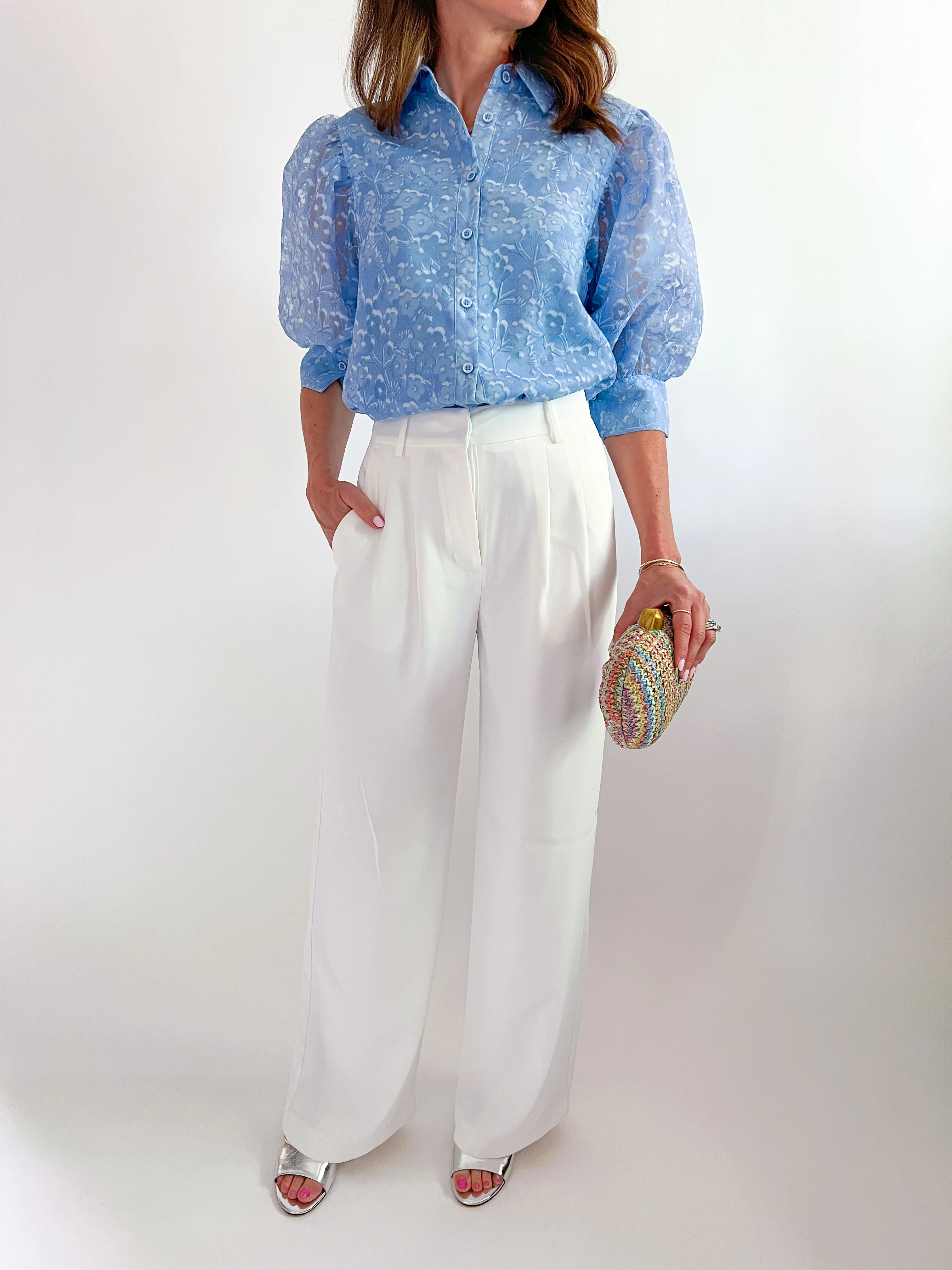 Summer White Harrie Suiting Trouser