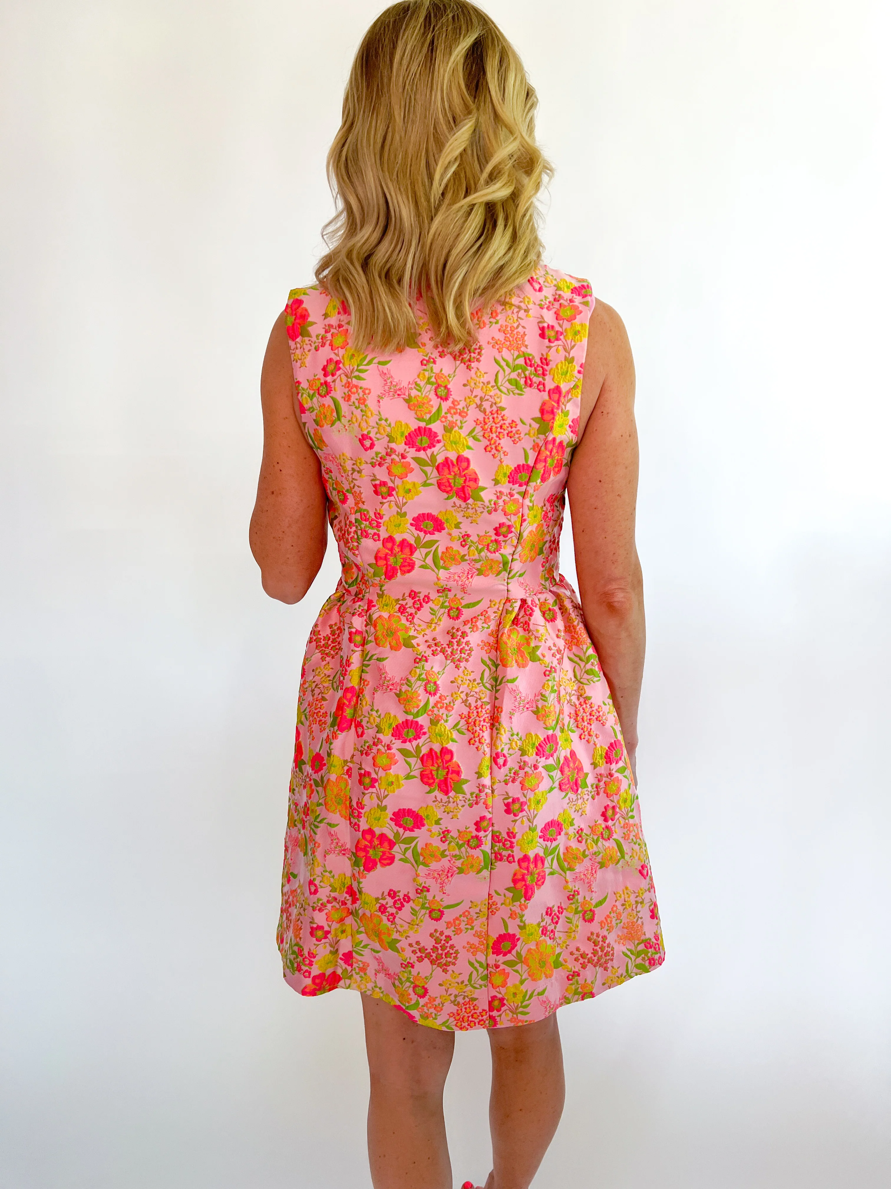 Jacquard Floral Mini Dress - Image 2