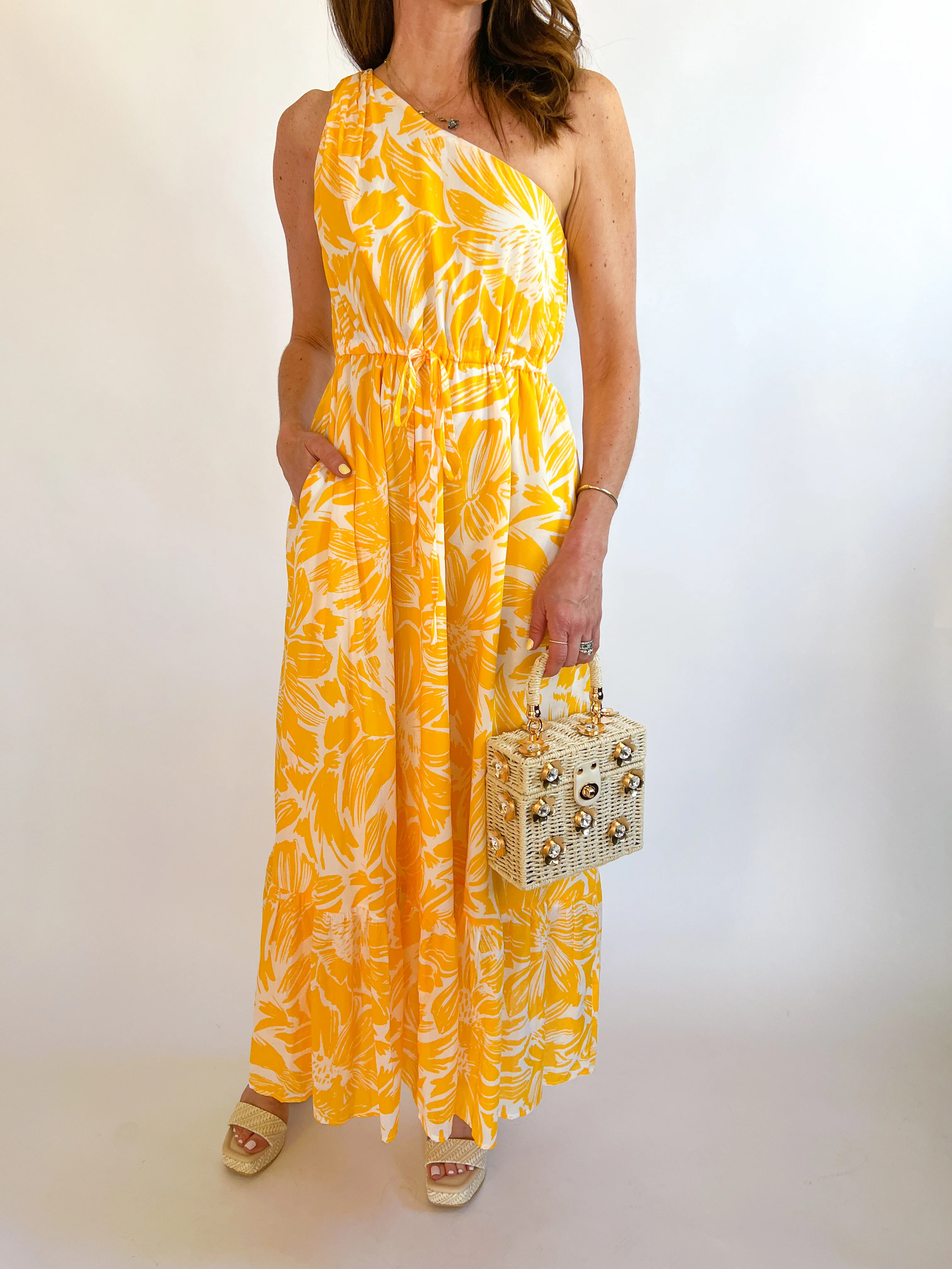 Joni Floral One Shoulder Maxi Dress