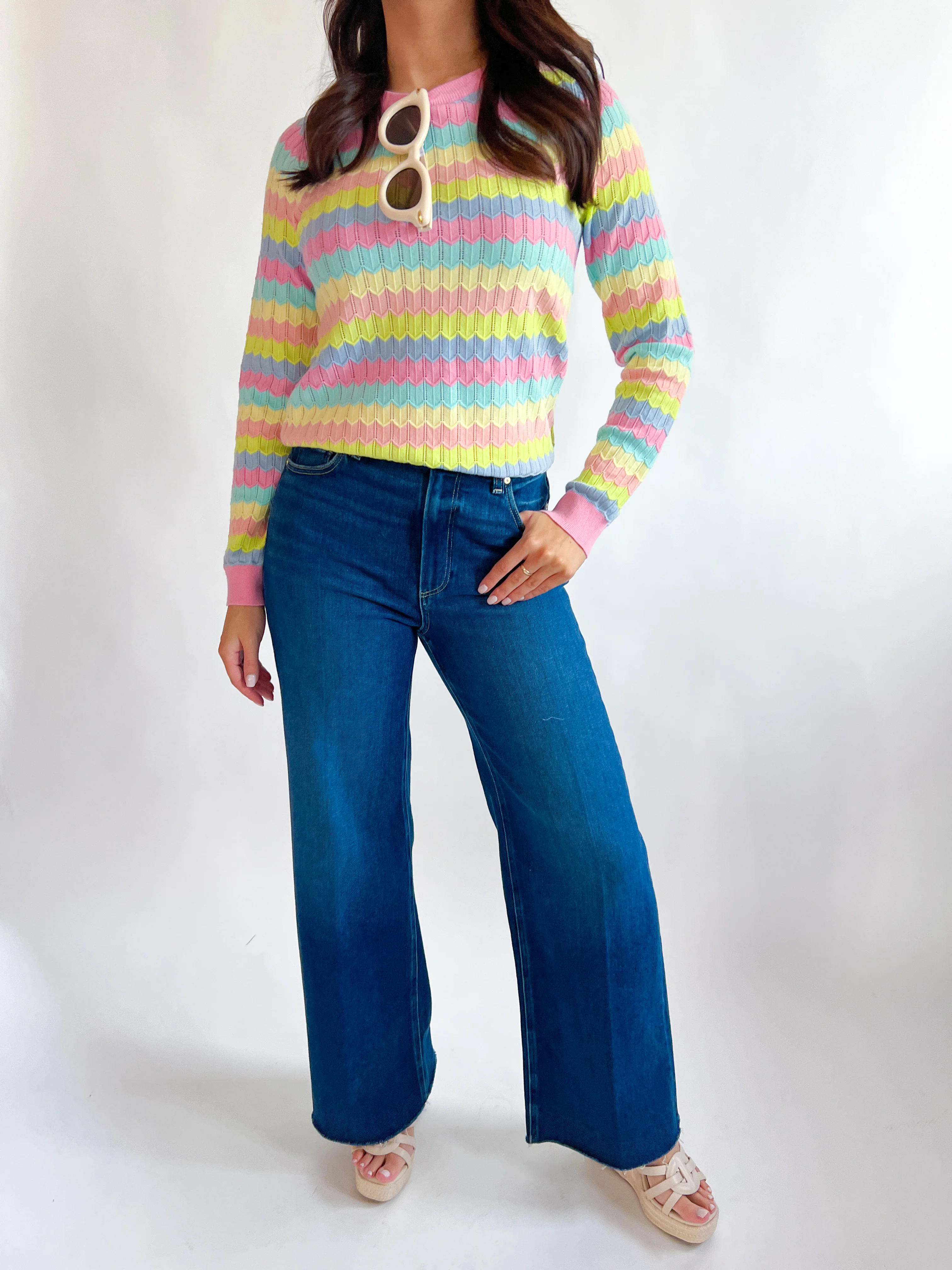 Kelsie Rainbow Knit Sweater - Image 2