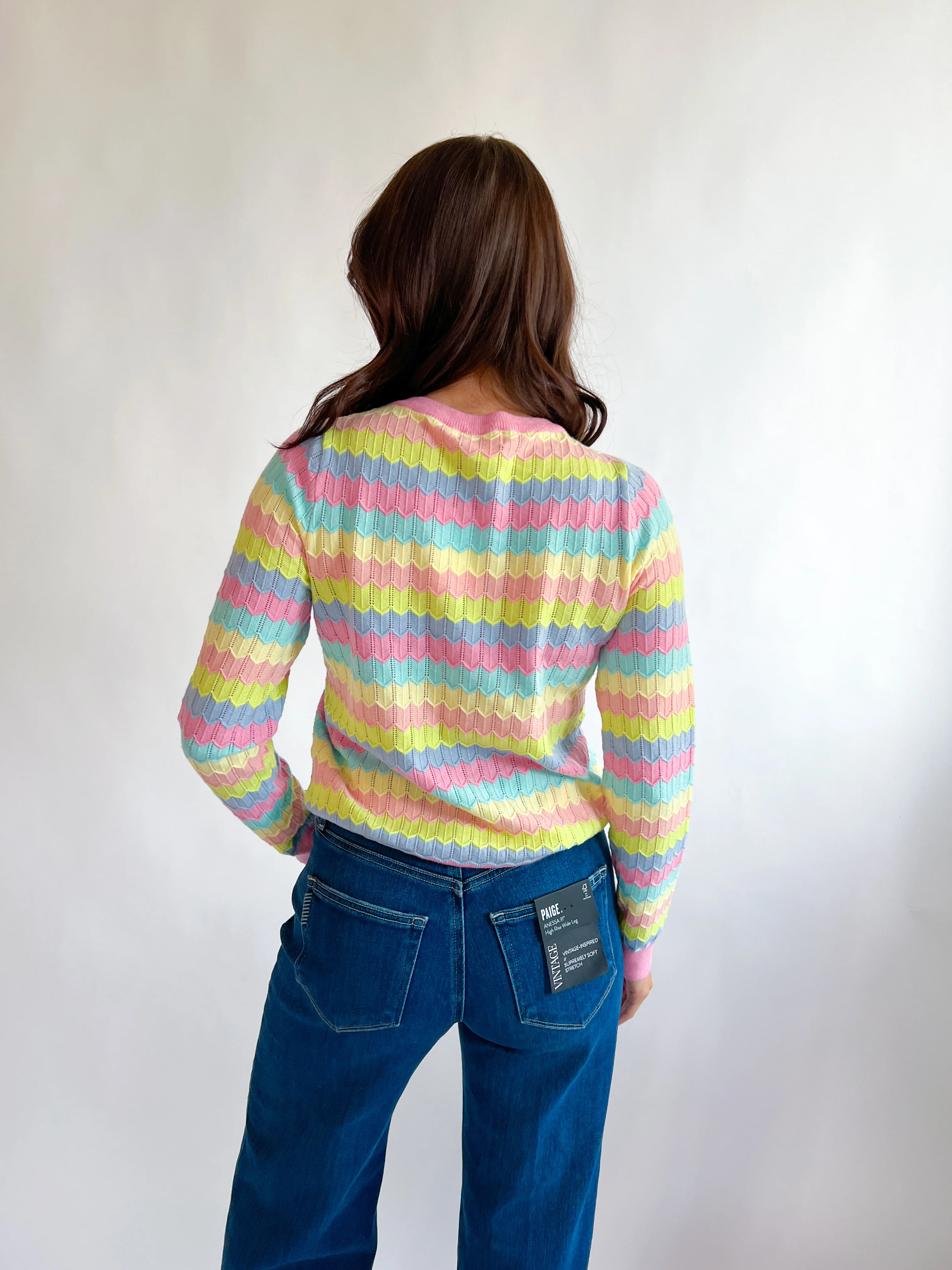 Kelsie Rainbow Knit Sweater - Image 3