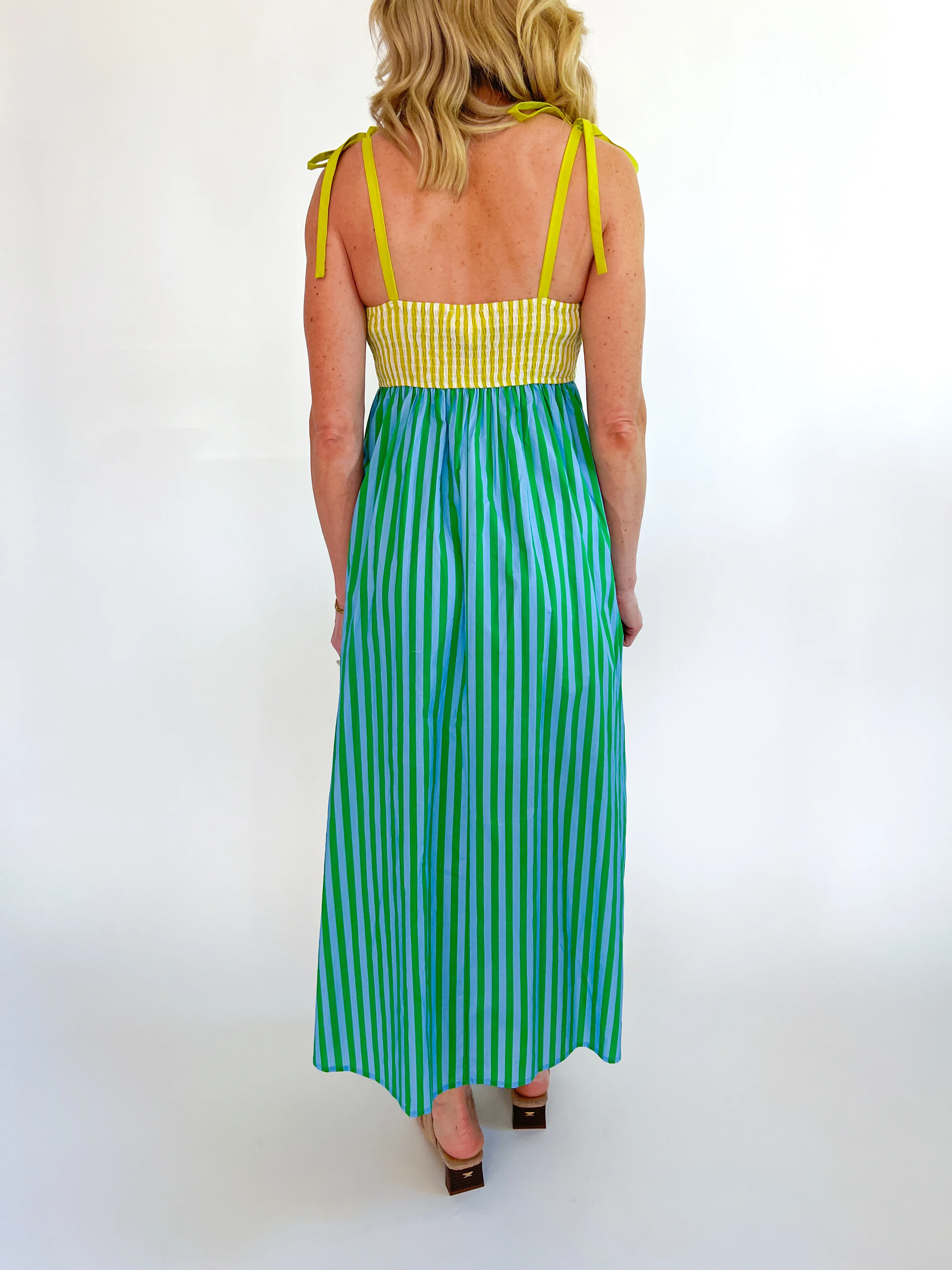 Kiwi Stripe Scallop Midi Dress - Image 3