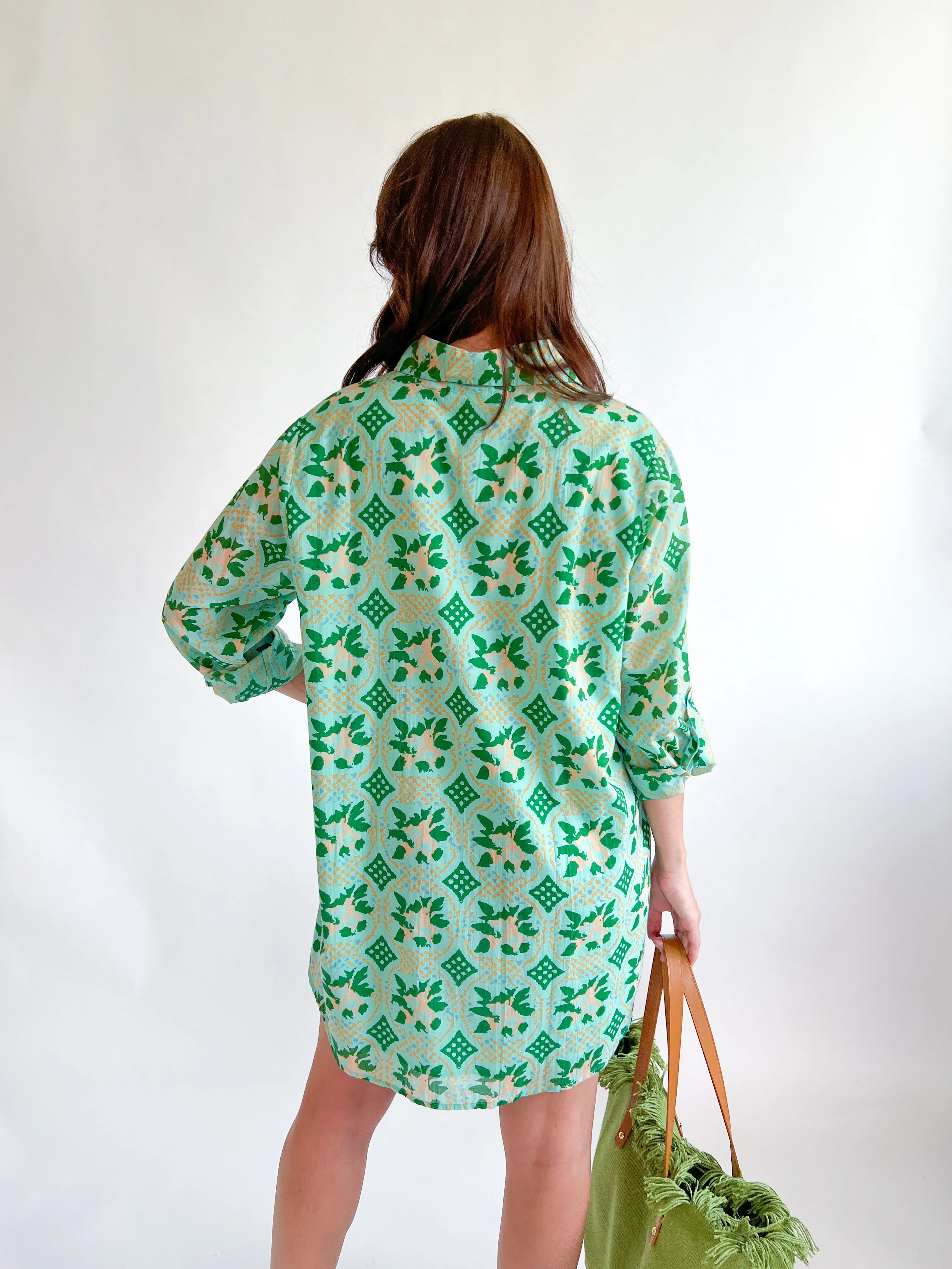 Lattice Long Sleeve Cabana Dress - Image 4