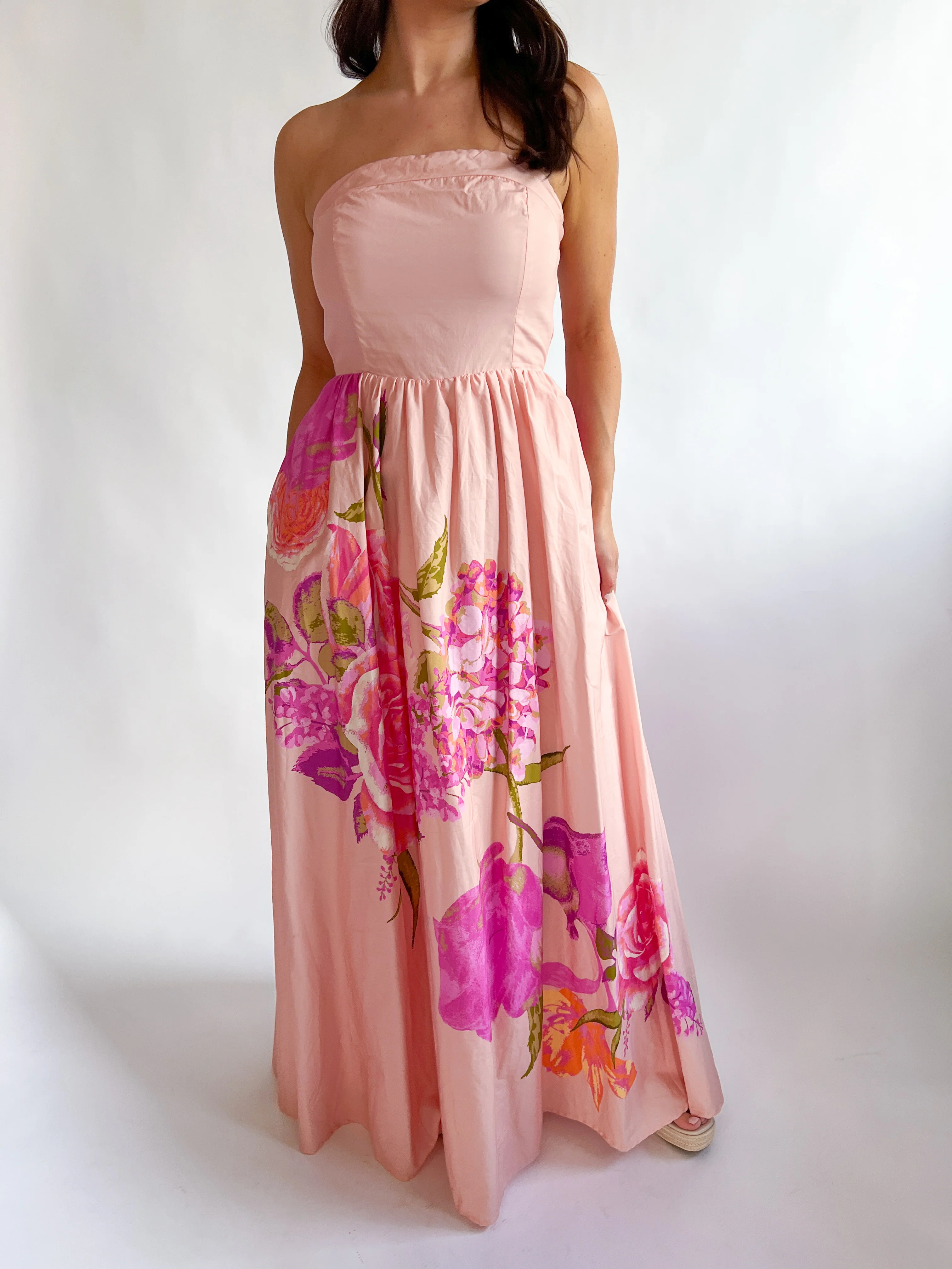Strapless Maxi Floral Dress - Image 3