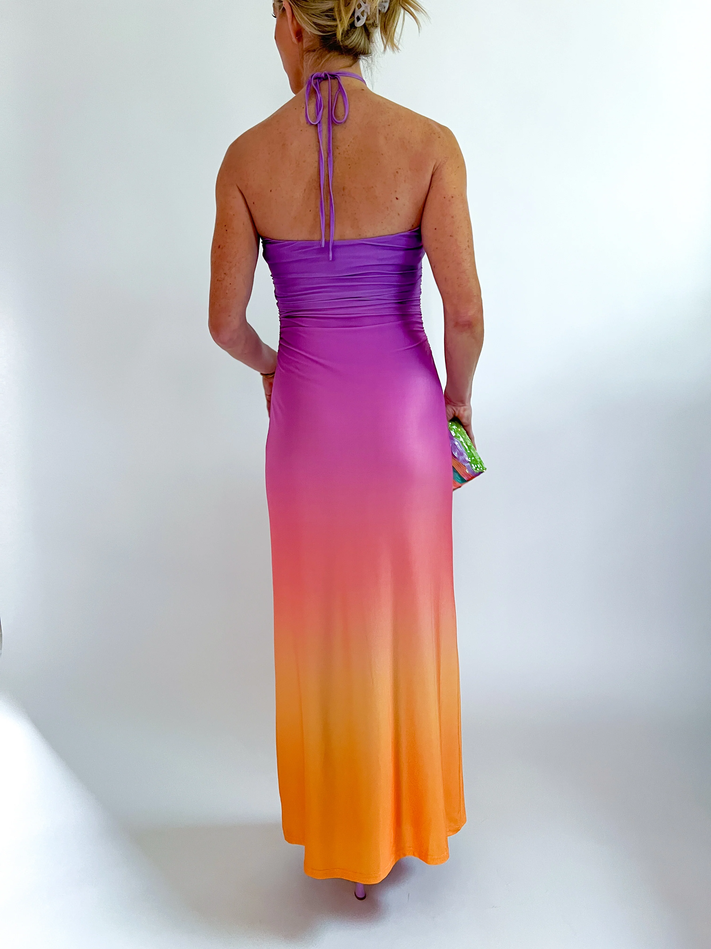 Ombre Halter Bead Maxi Dress - Image 3