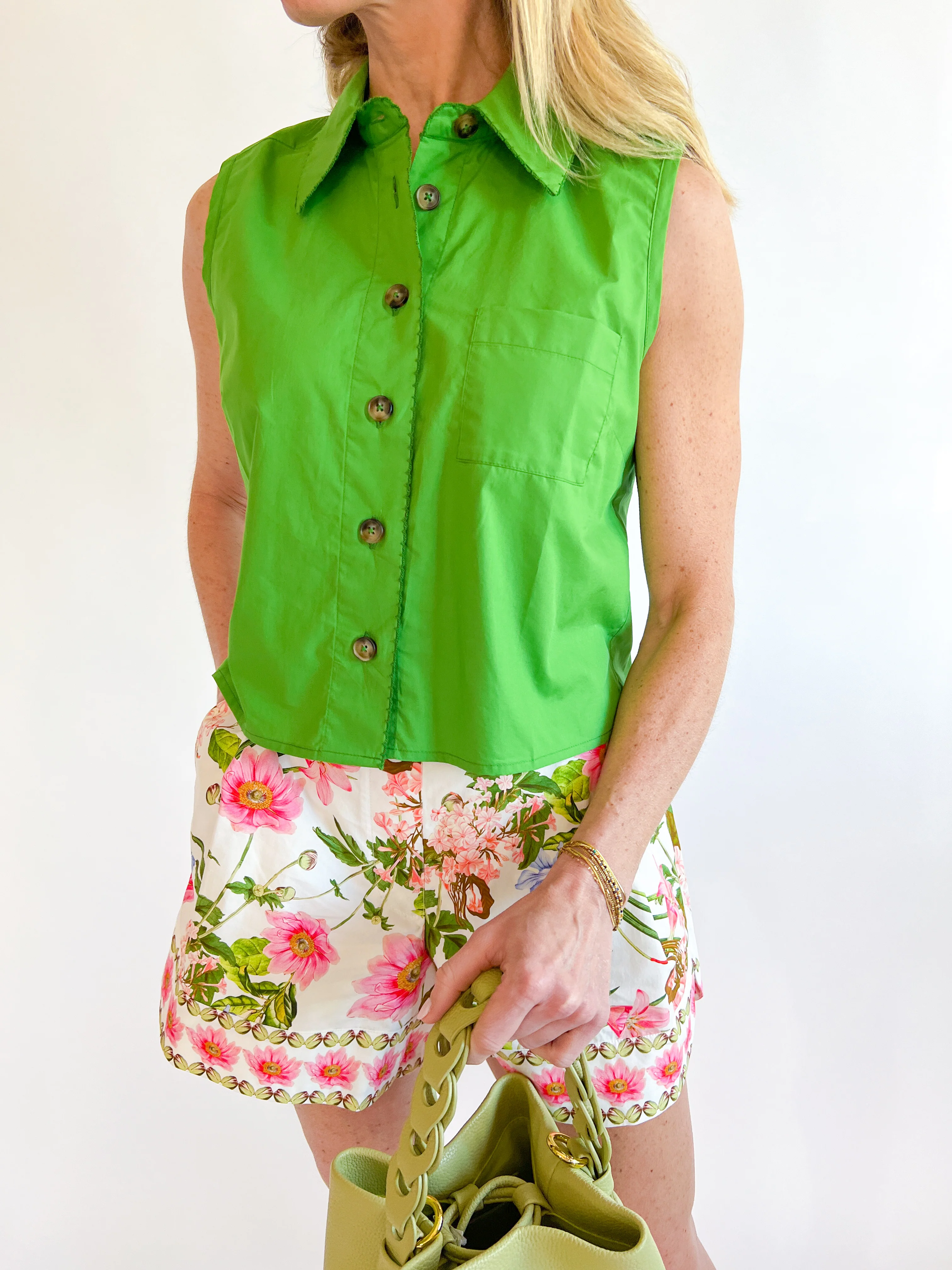 Green Paige Top