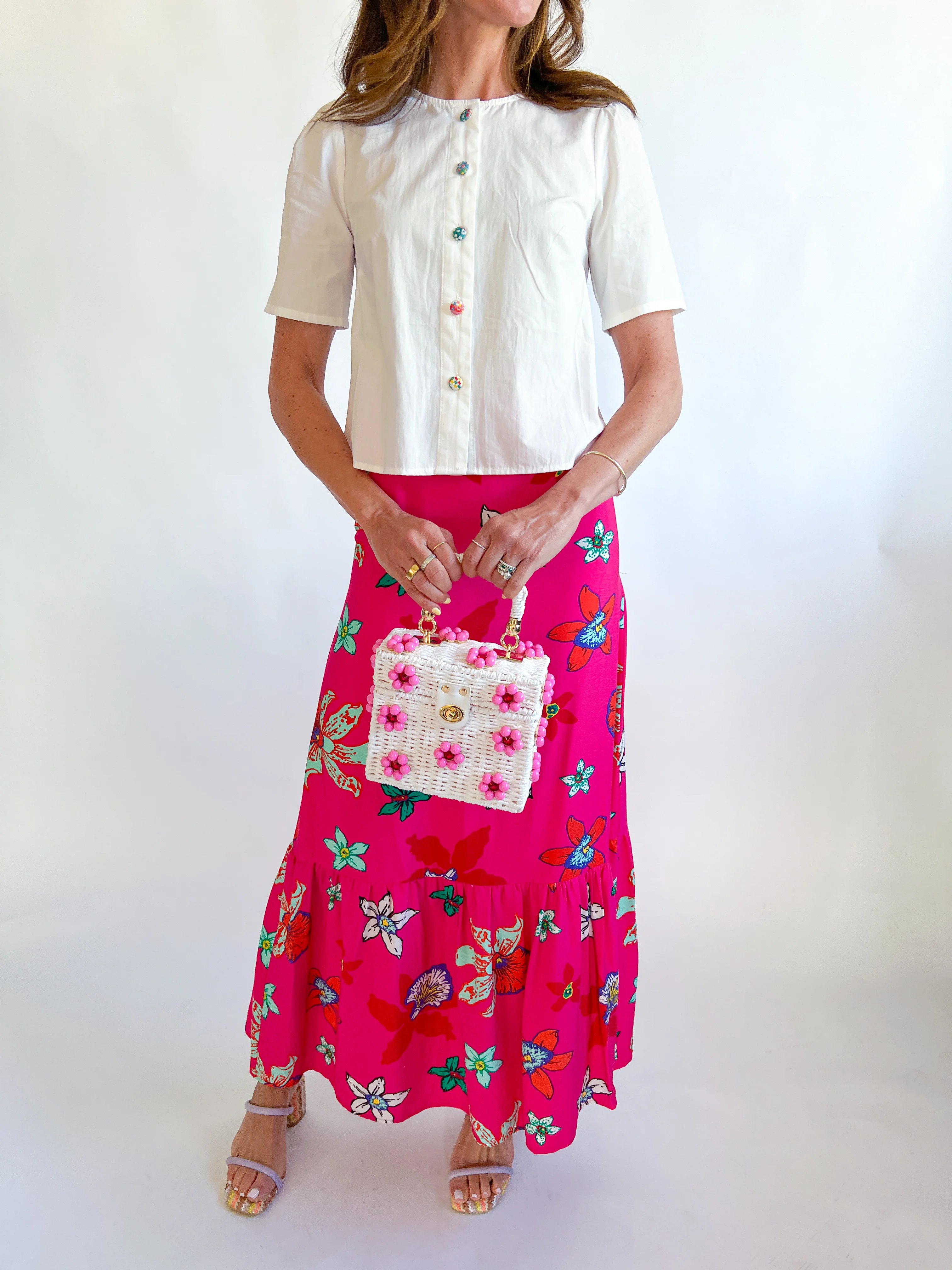 Pink Floral Maxi Skirt - Image 2