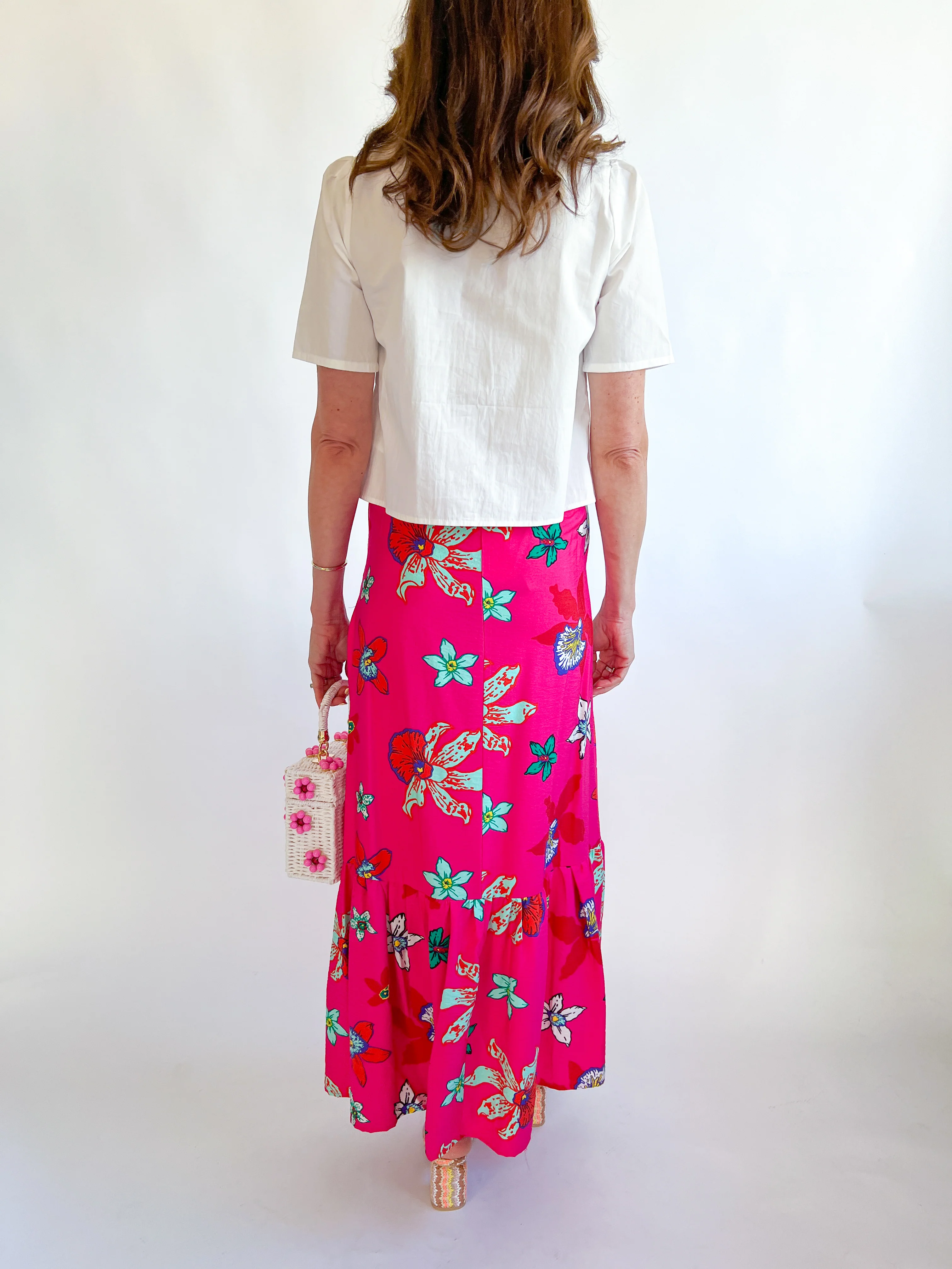 Pink Floral Maxi Skirt - Image 3
