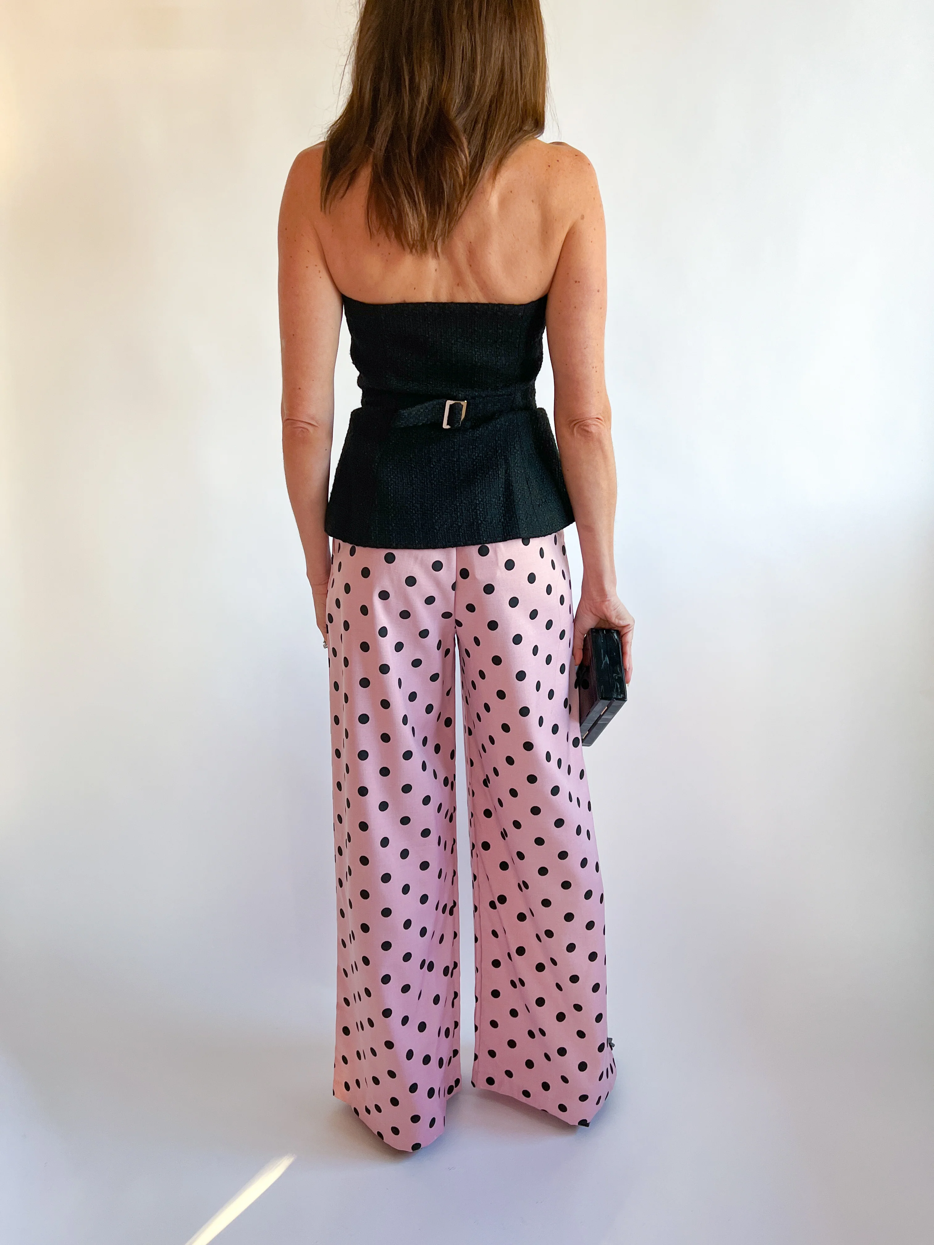 Pink Polka Dot High-Waisted Pants - Image 3