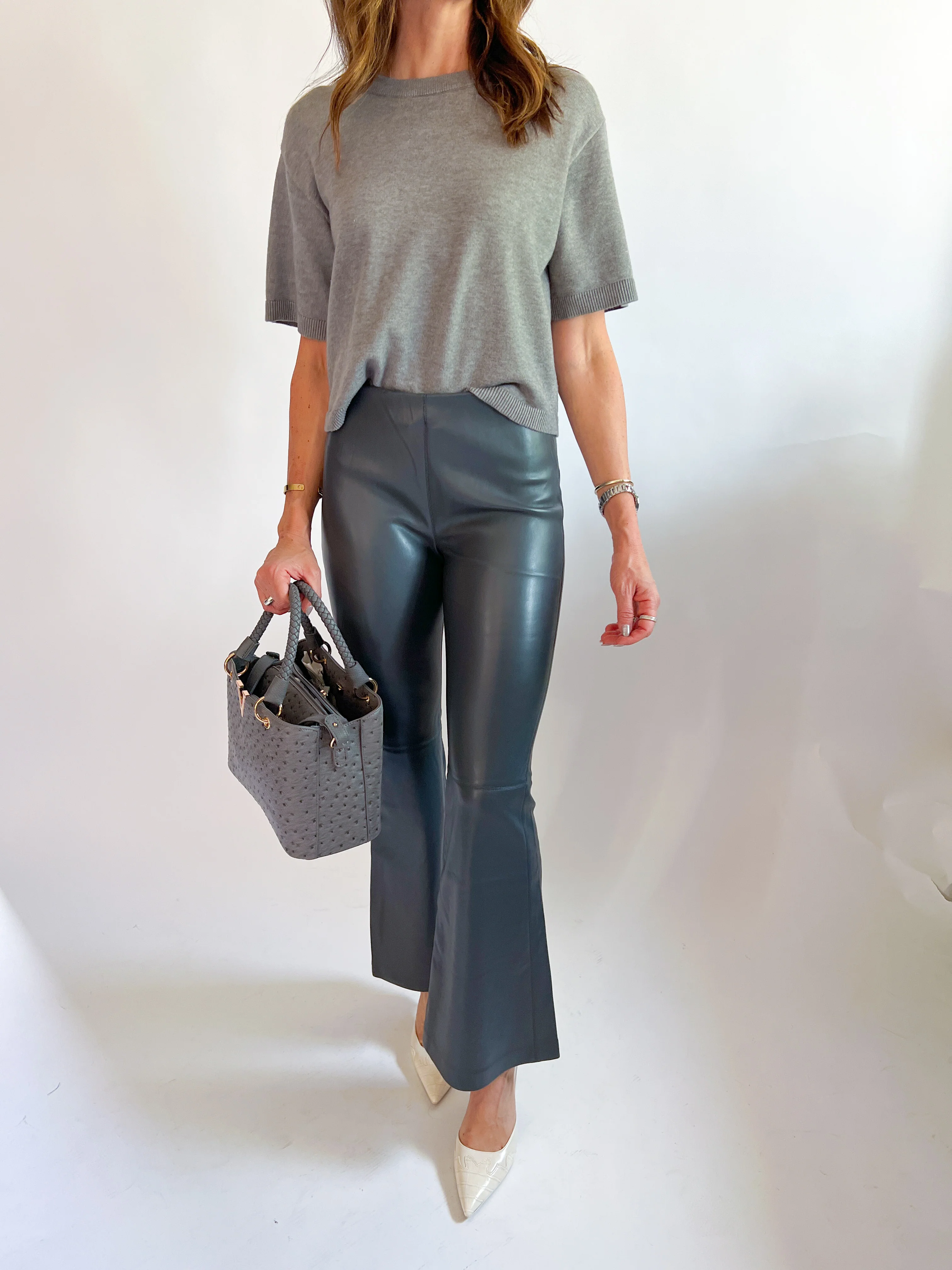 Poppy Leather Flare Pants - Image 2