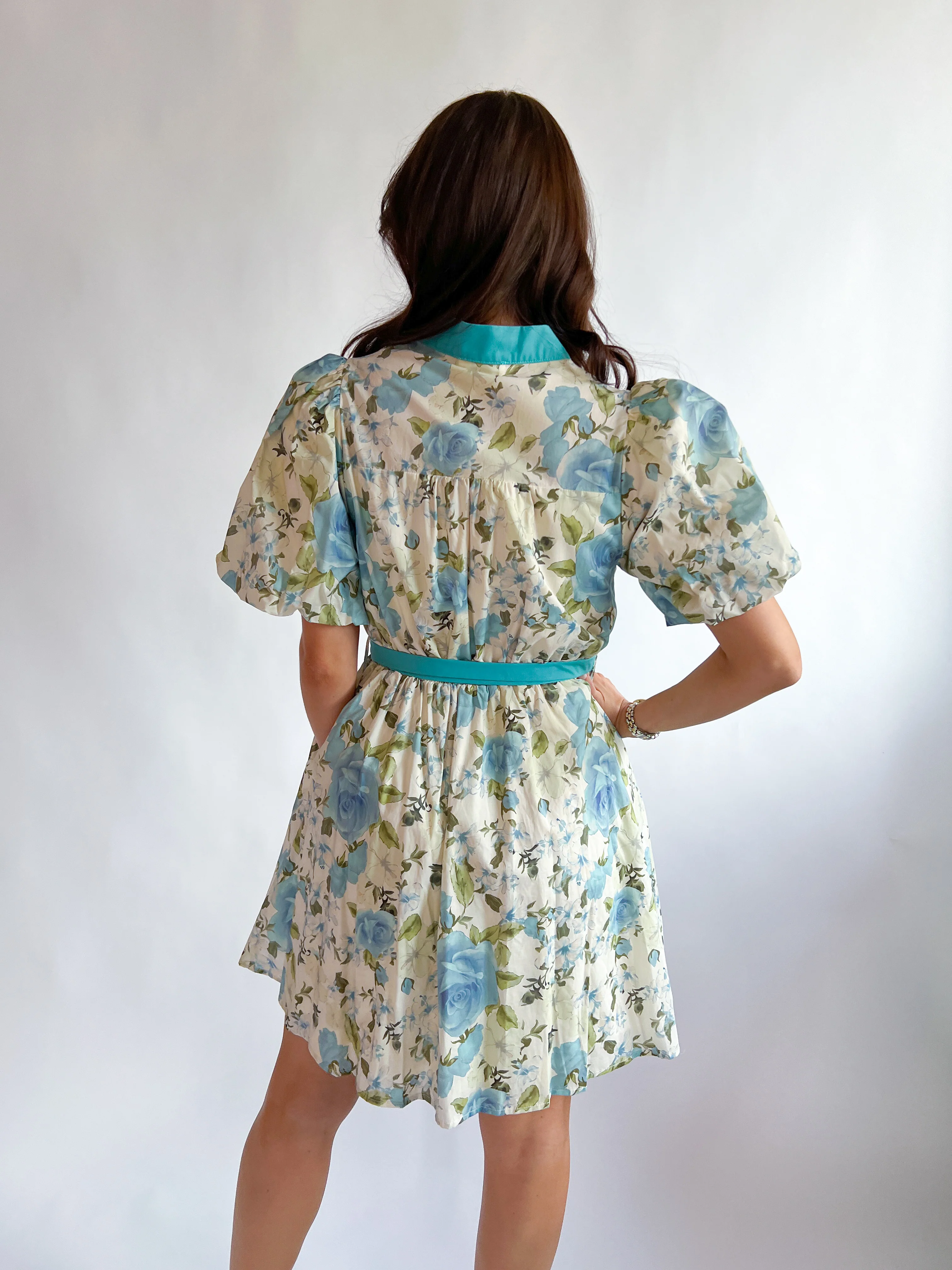 Floral Print Contrast Trim Dress - Image 3