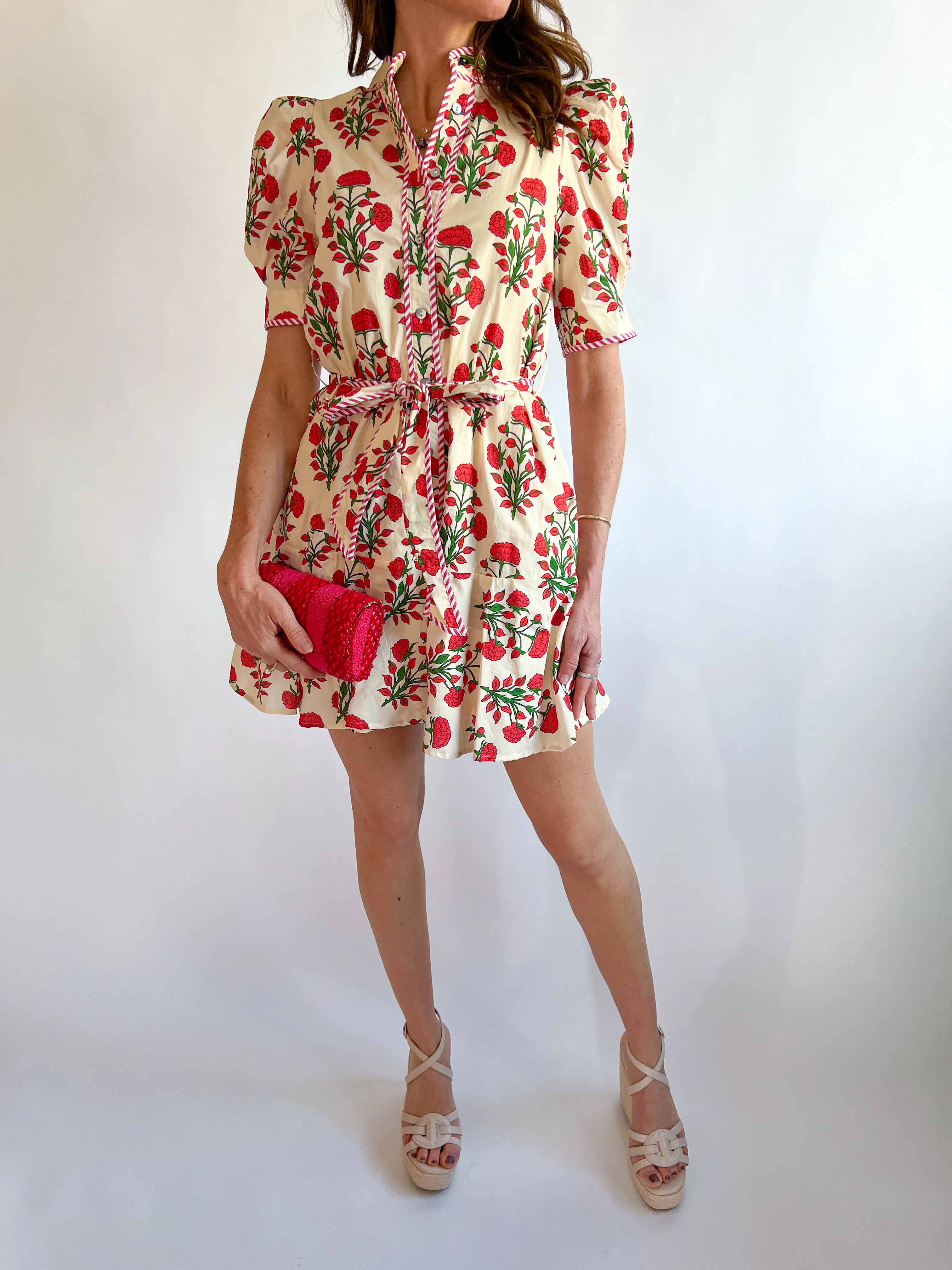 Carnation Print Mini Dress - Image 2