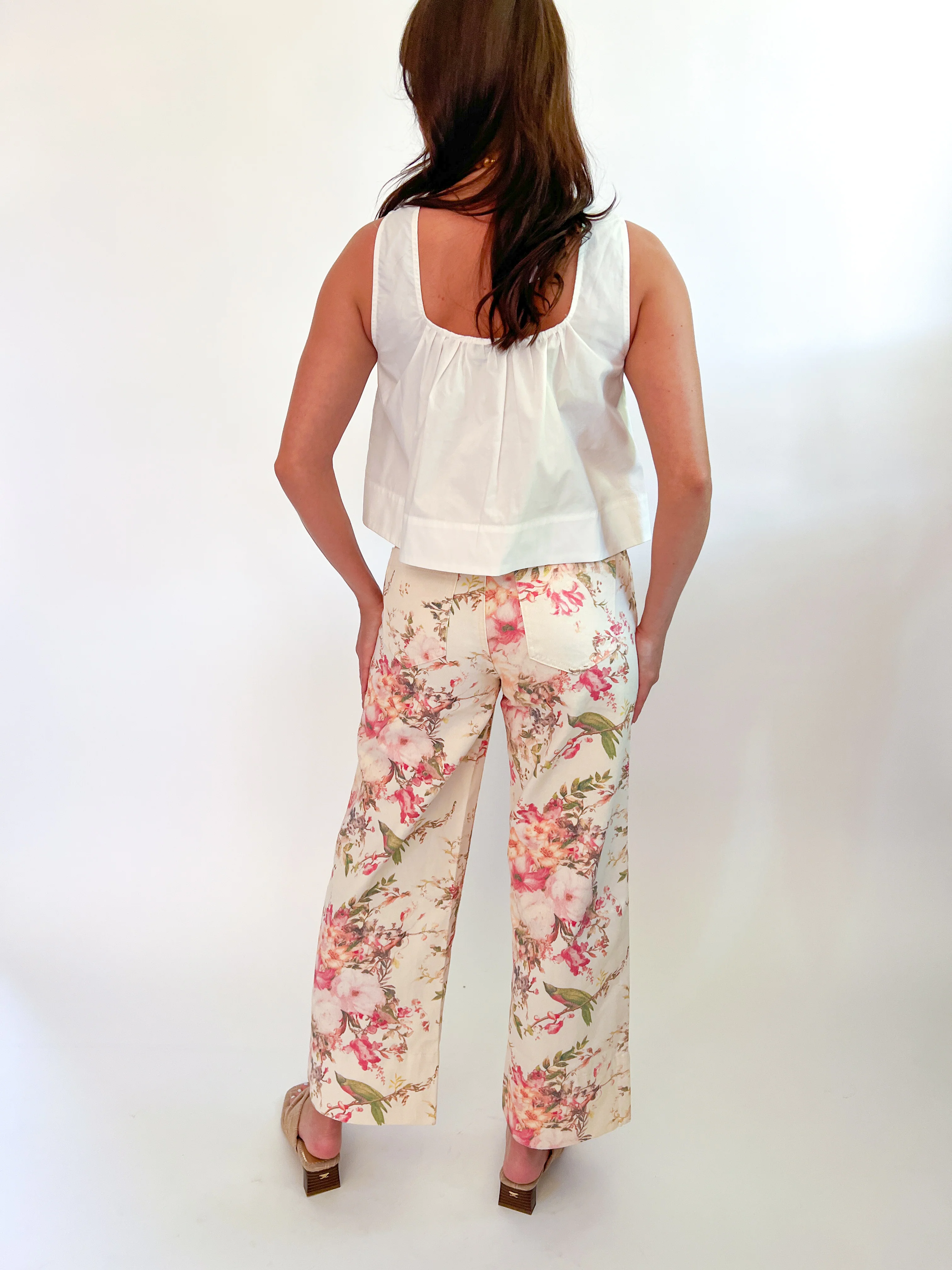 Solid Poplin Sleeveless Top - Image 3