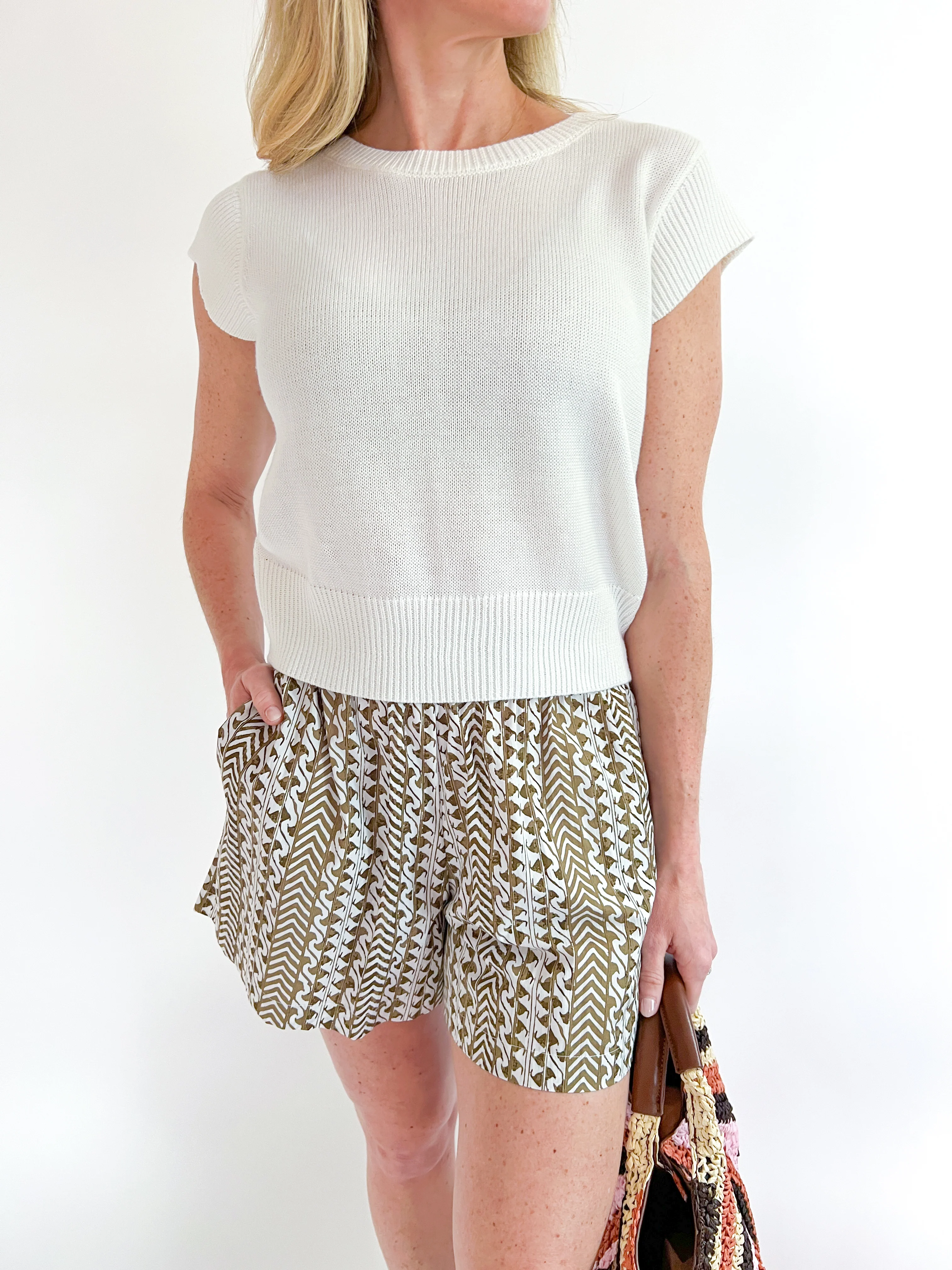 Cap Sleeve Knit Top