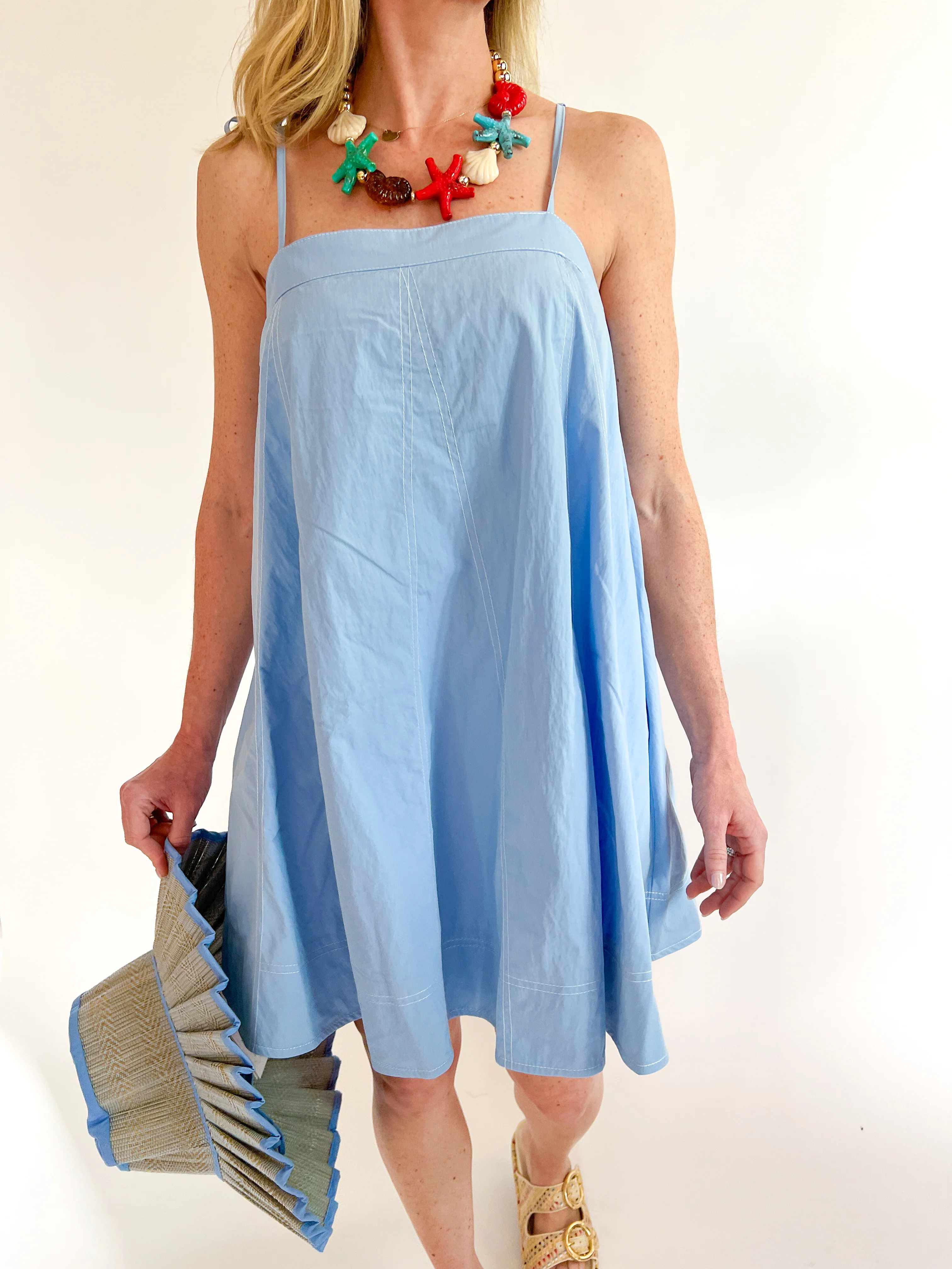 Contrast Top Stitch Mini Dress - Image 4