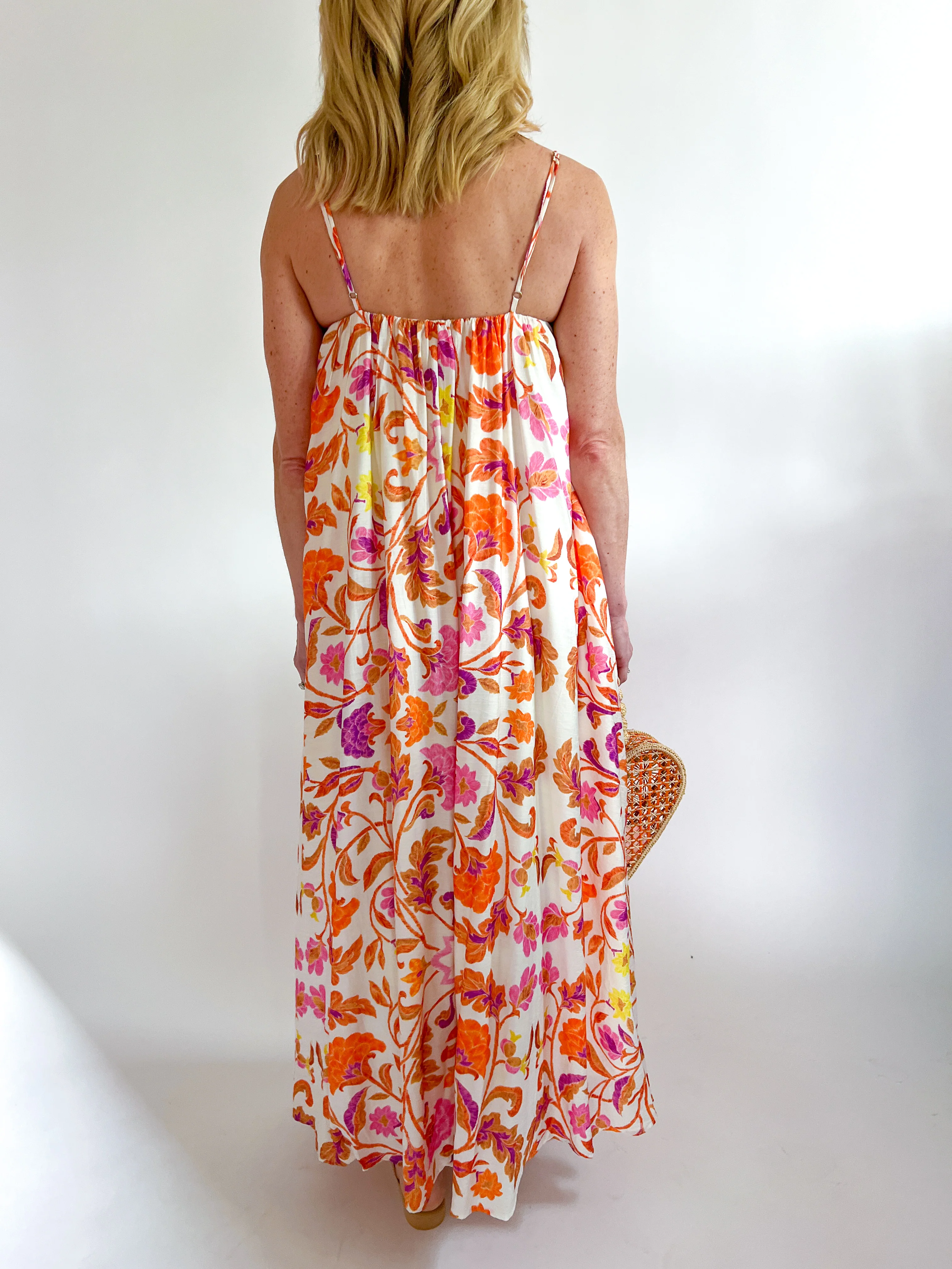 Floral Bodice Sleeveless Maxi Dress - Image 3