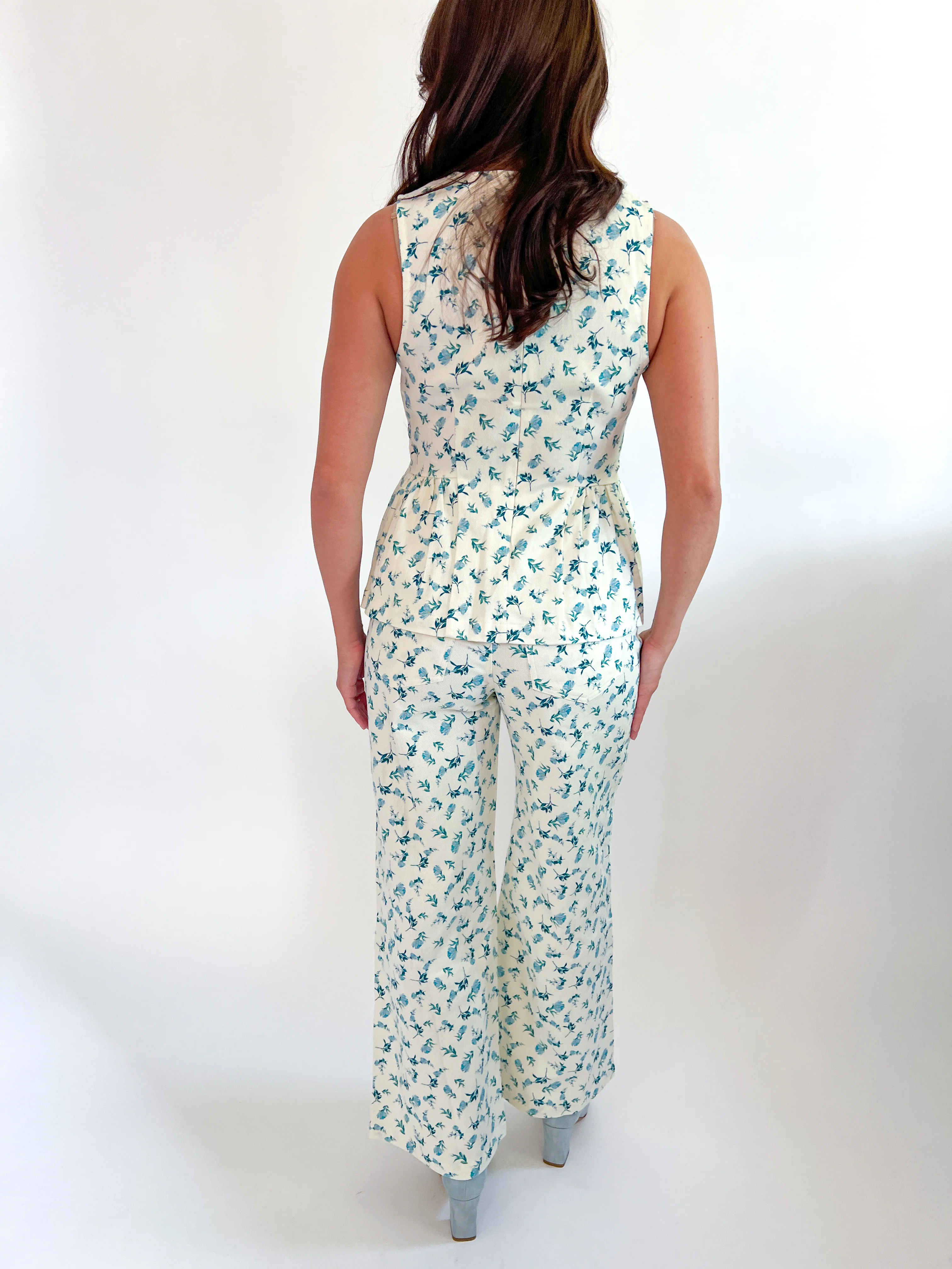 Botanical Print Wide Leg Pants - Image 2