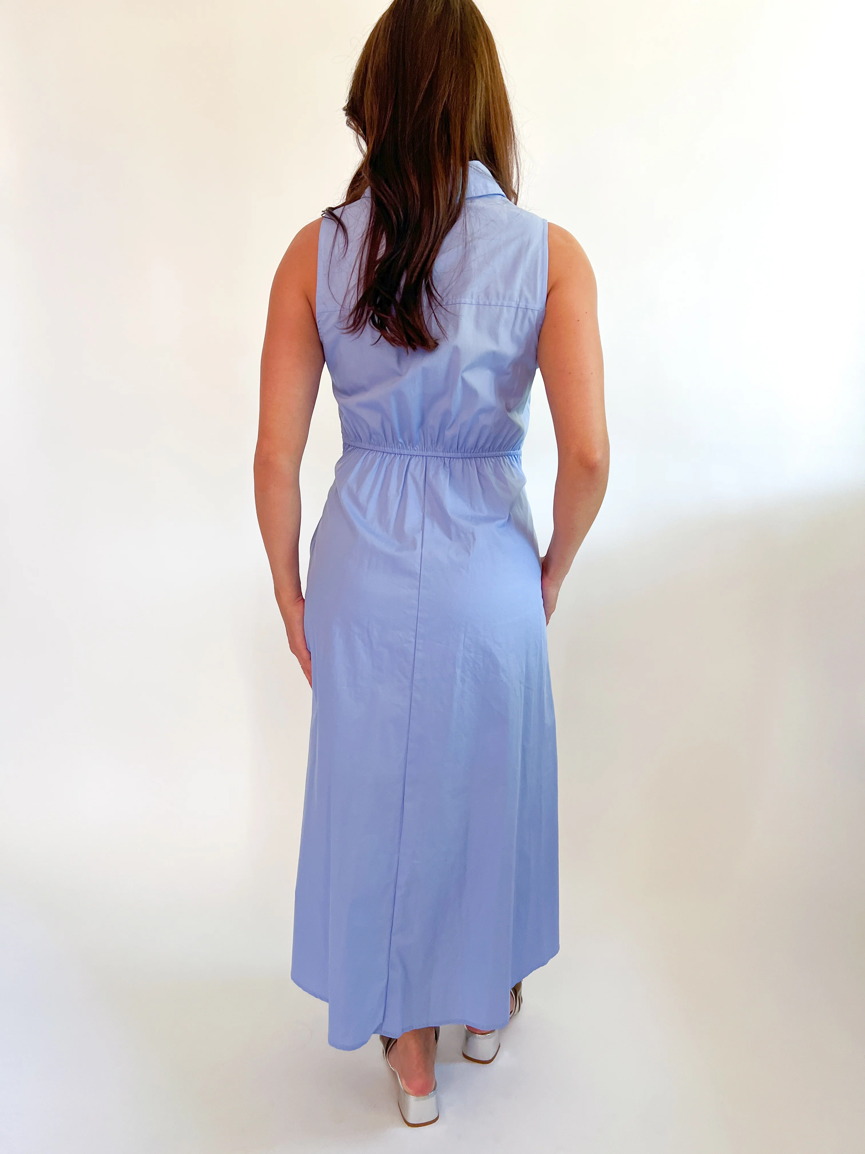 Solid Sleeveless Midi Dress - Image 2