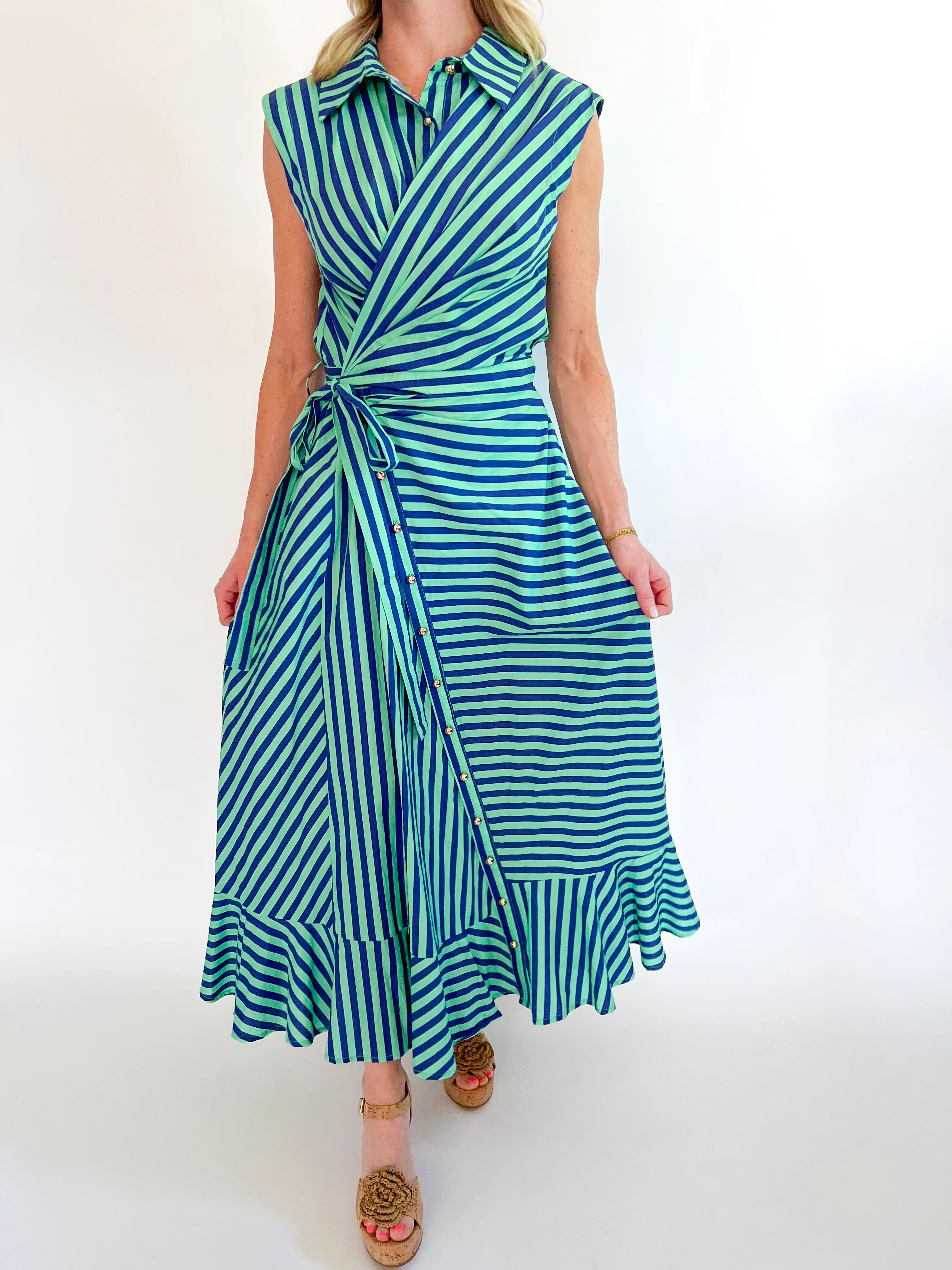 Striped Sleeveless Midi Dress - Image 2