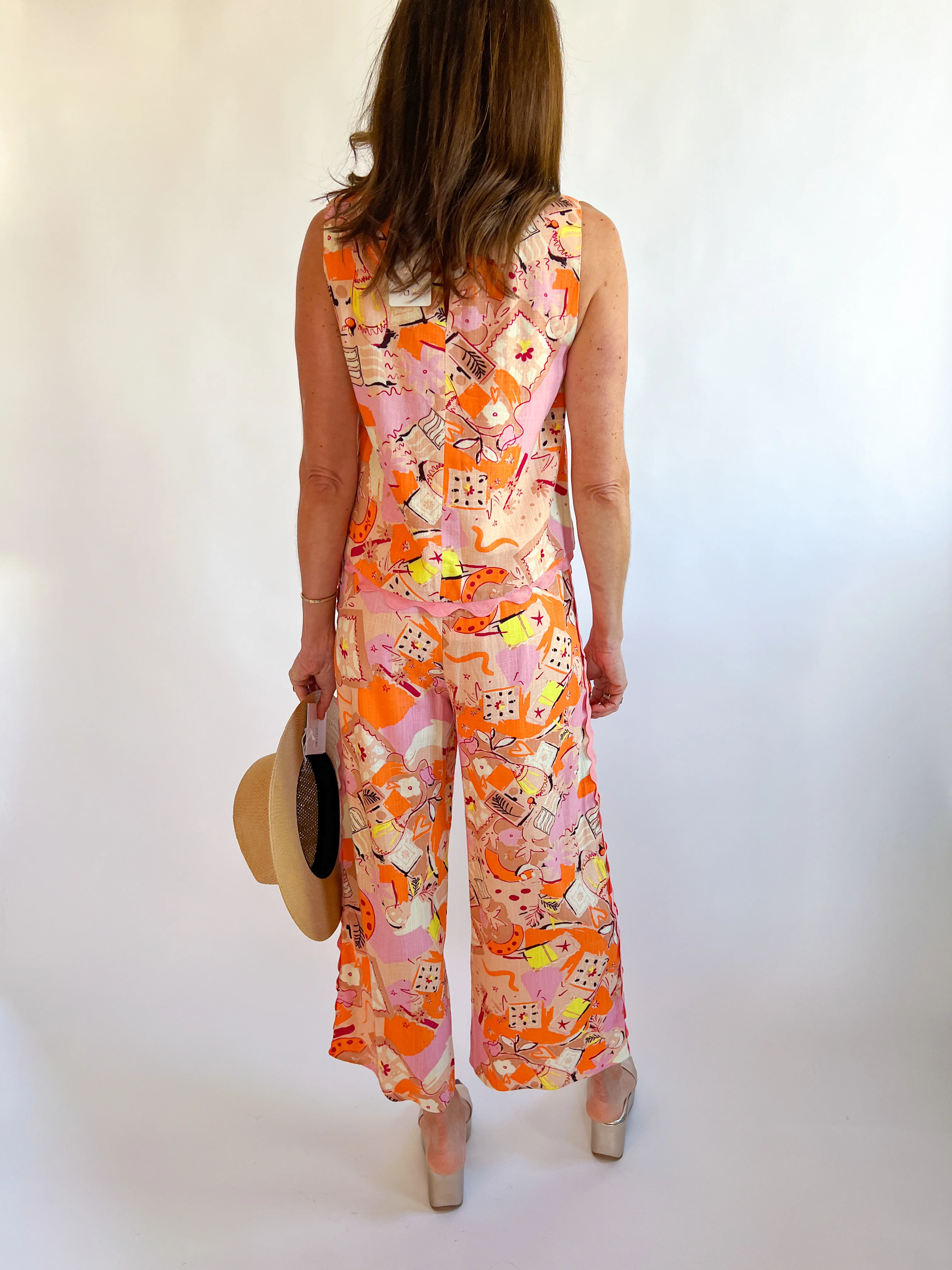 Ricrac Orange Print Pant - Image 2