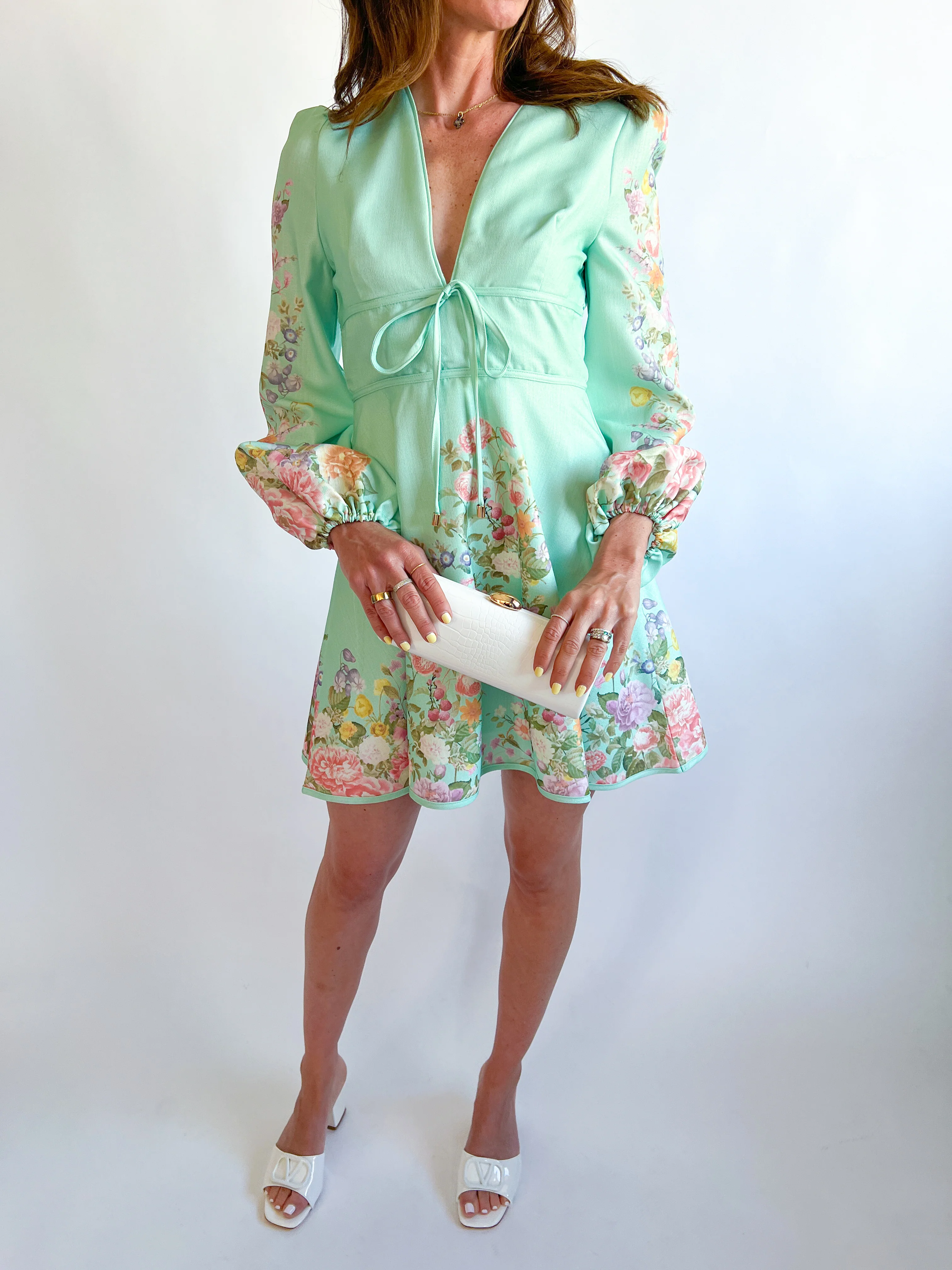 Floral A-Line Mini Dress - Image 2